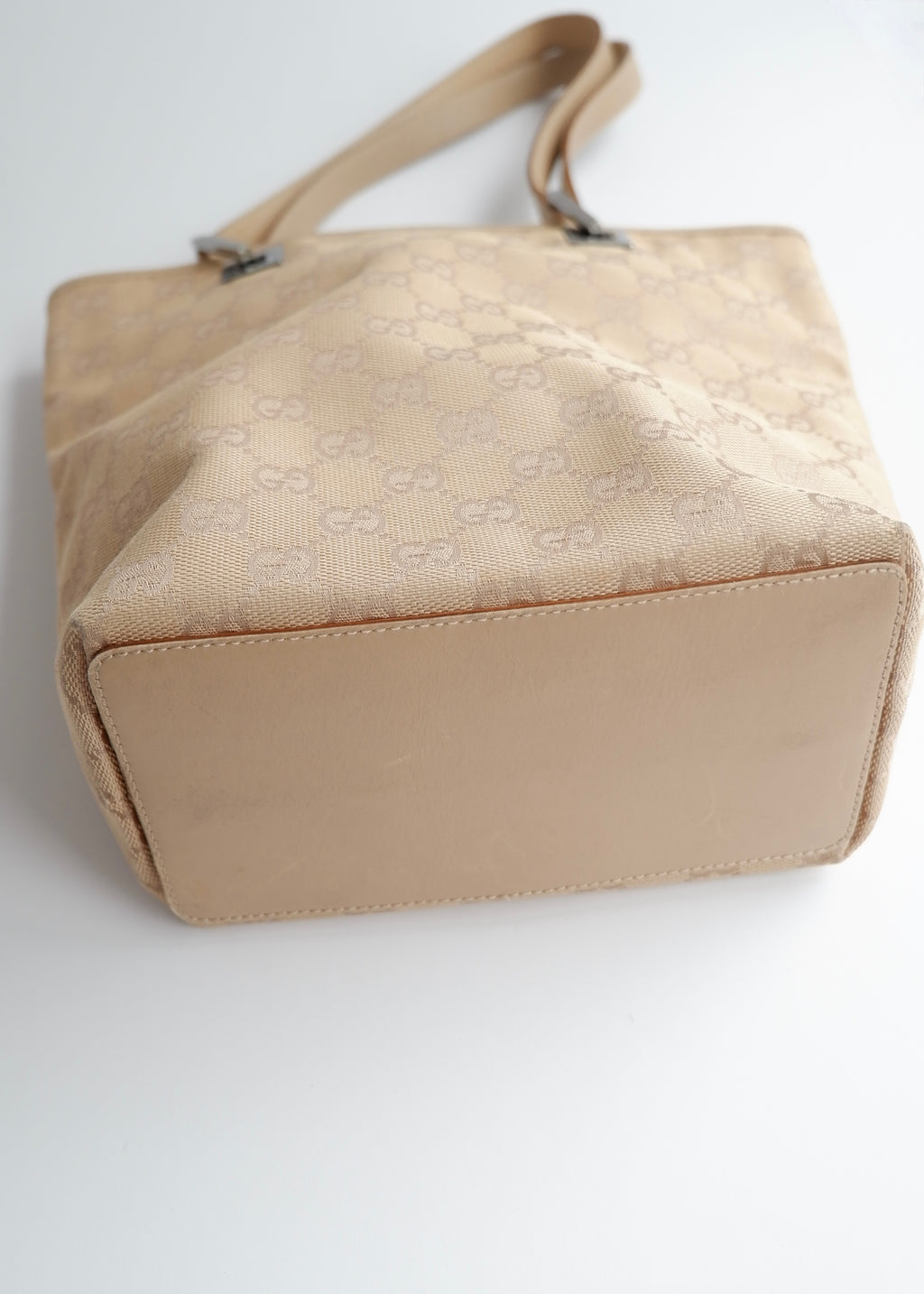 Authentic Preowned Gucci Light Beige GG Canvas Shoulder Tote