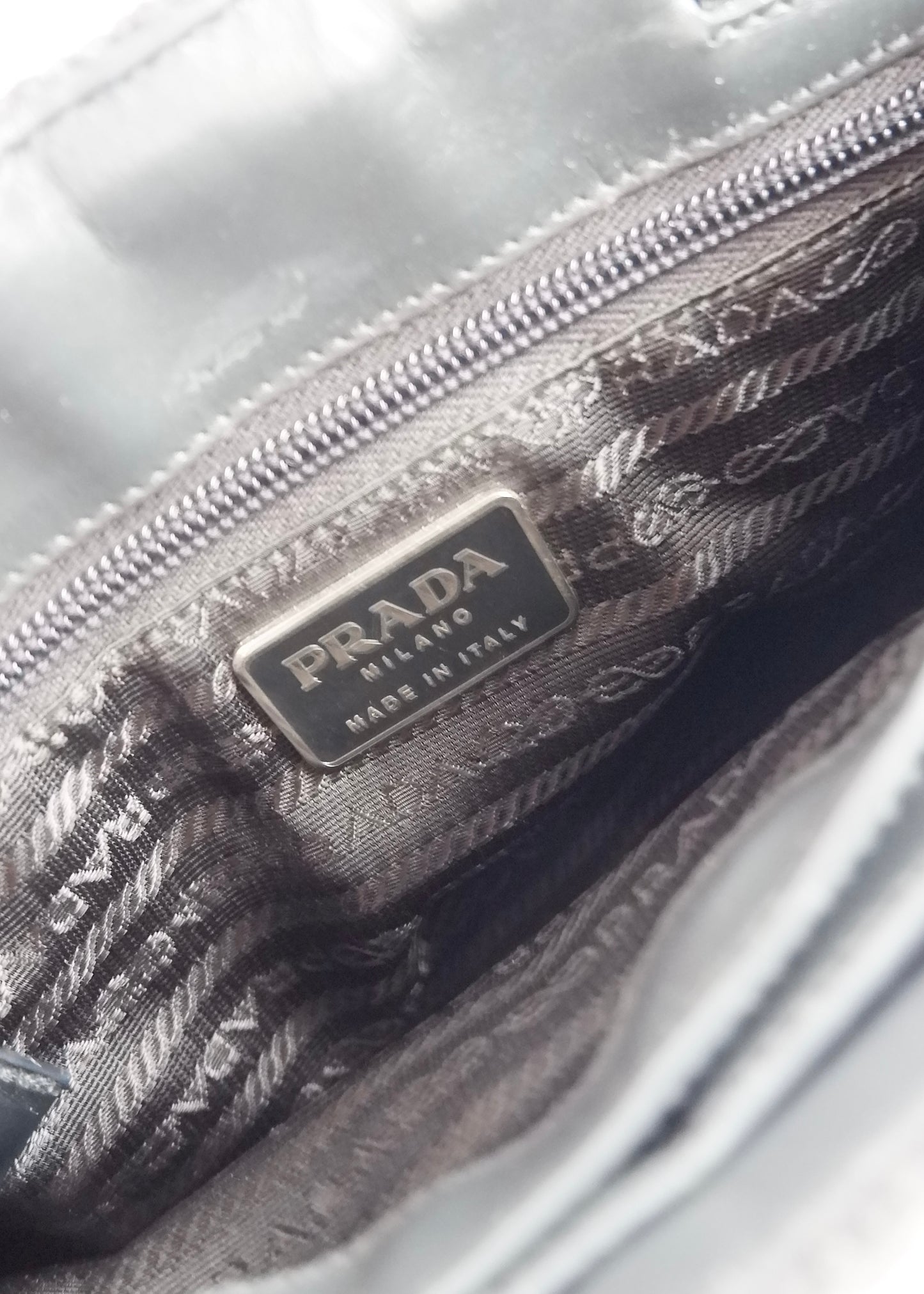 Authentic Preowned Prada Black Knitted/Leather Handbag