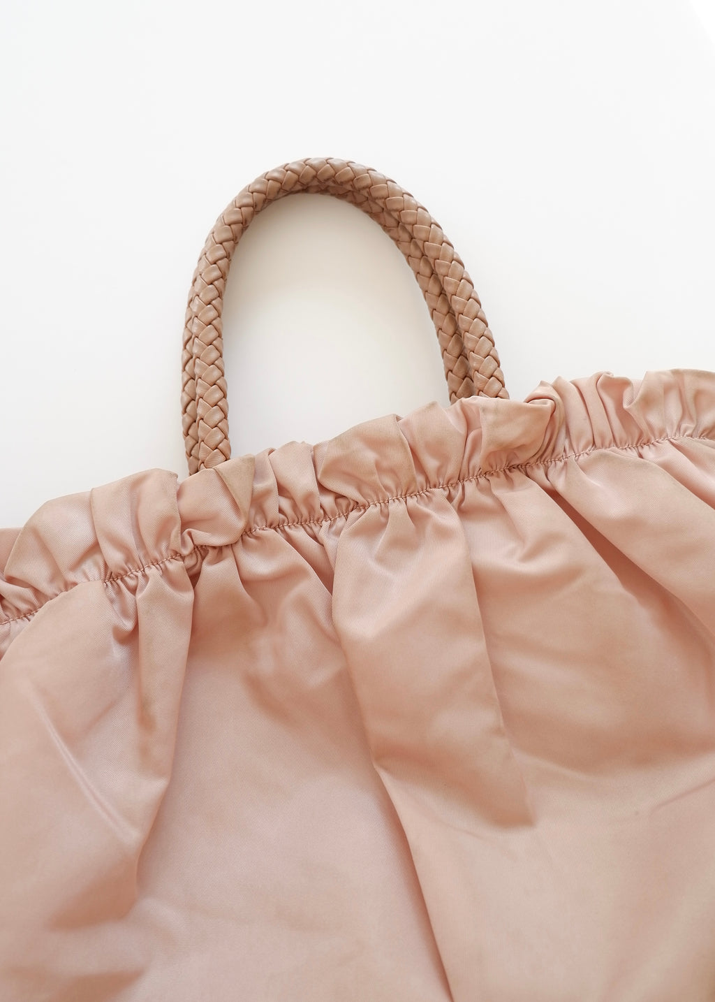 Sac Prada en nylon rose poudré deux en un authentique et d'occasion