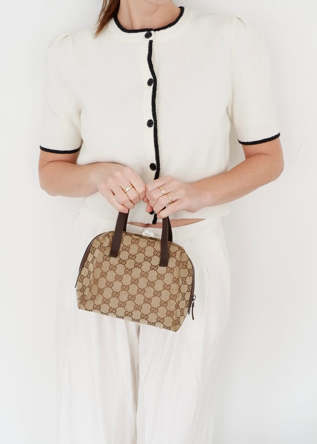 Authentic Preowned Gucci Brown GG Canvas Tofu Handbag