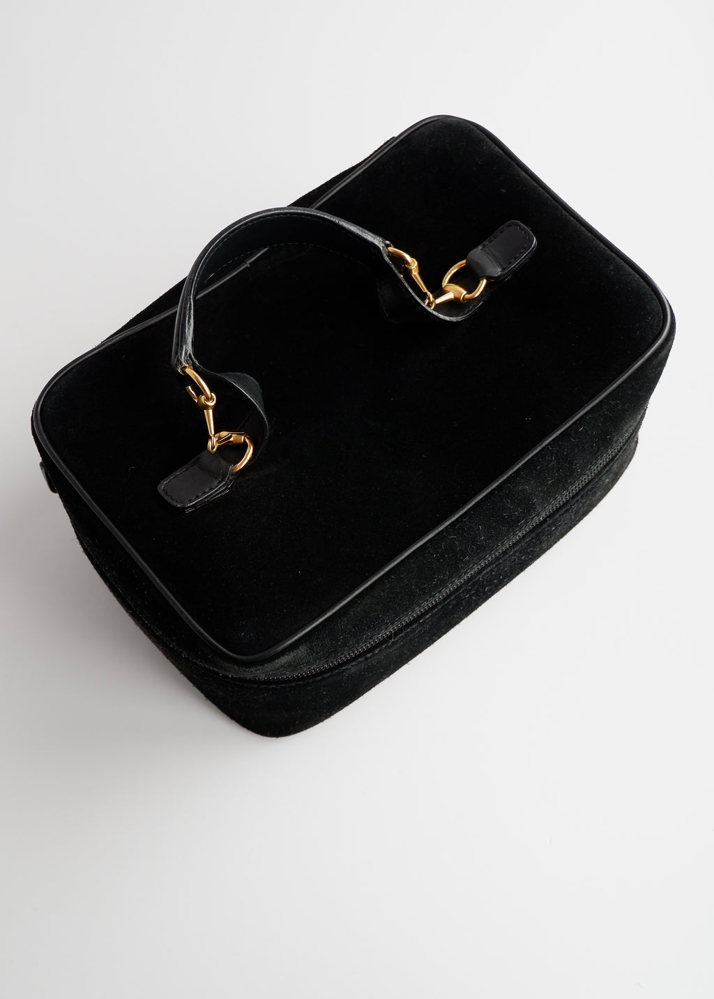 Authentic Preowned Vintage Gucci Black Suede Vanity Bag