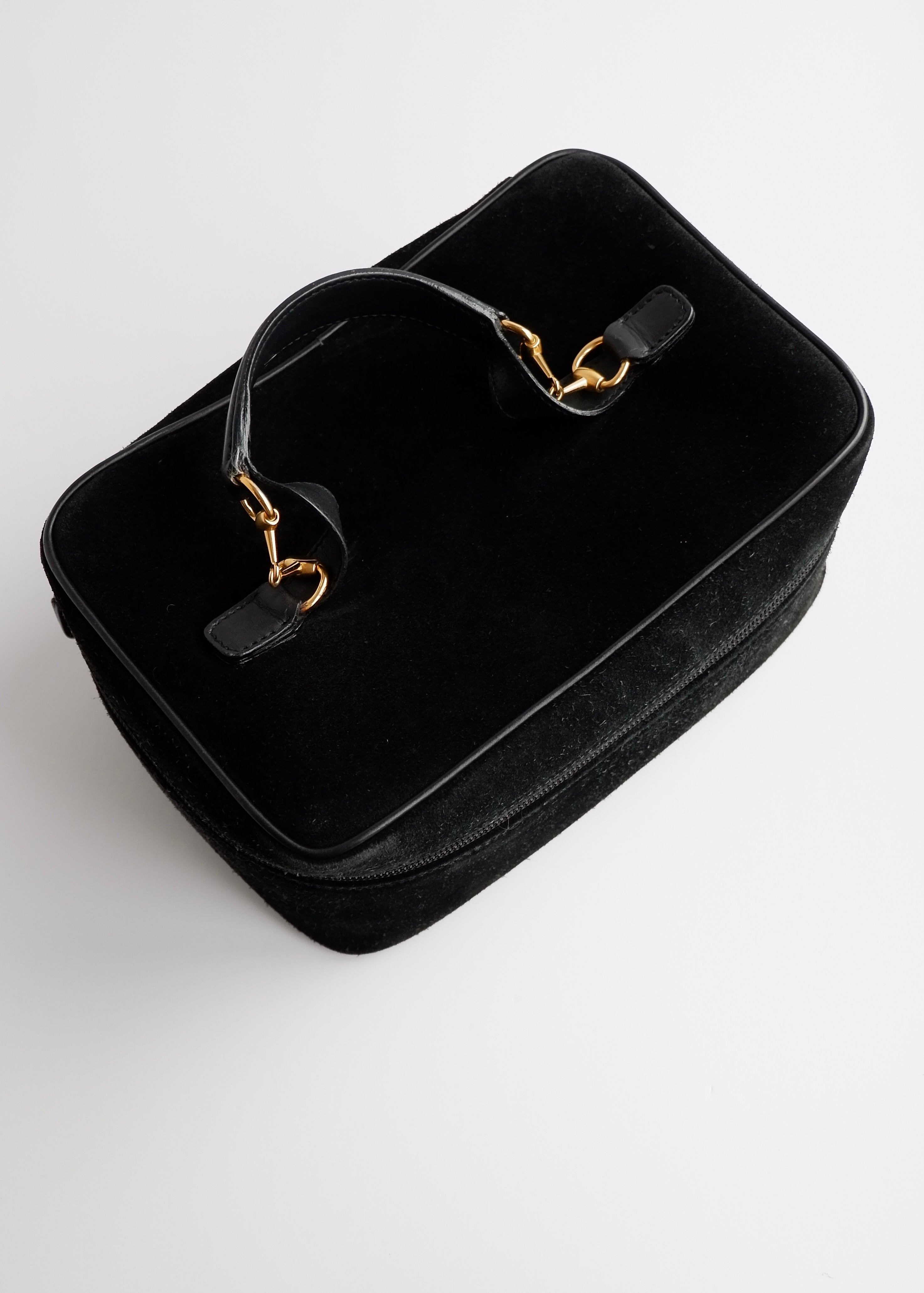 Authentic Preowned Vintage Gucci Black Suede Vanity Bag