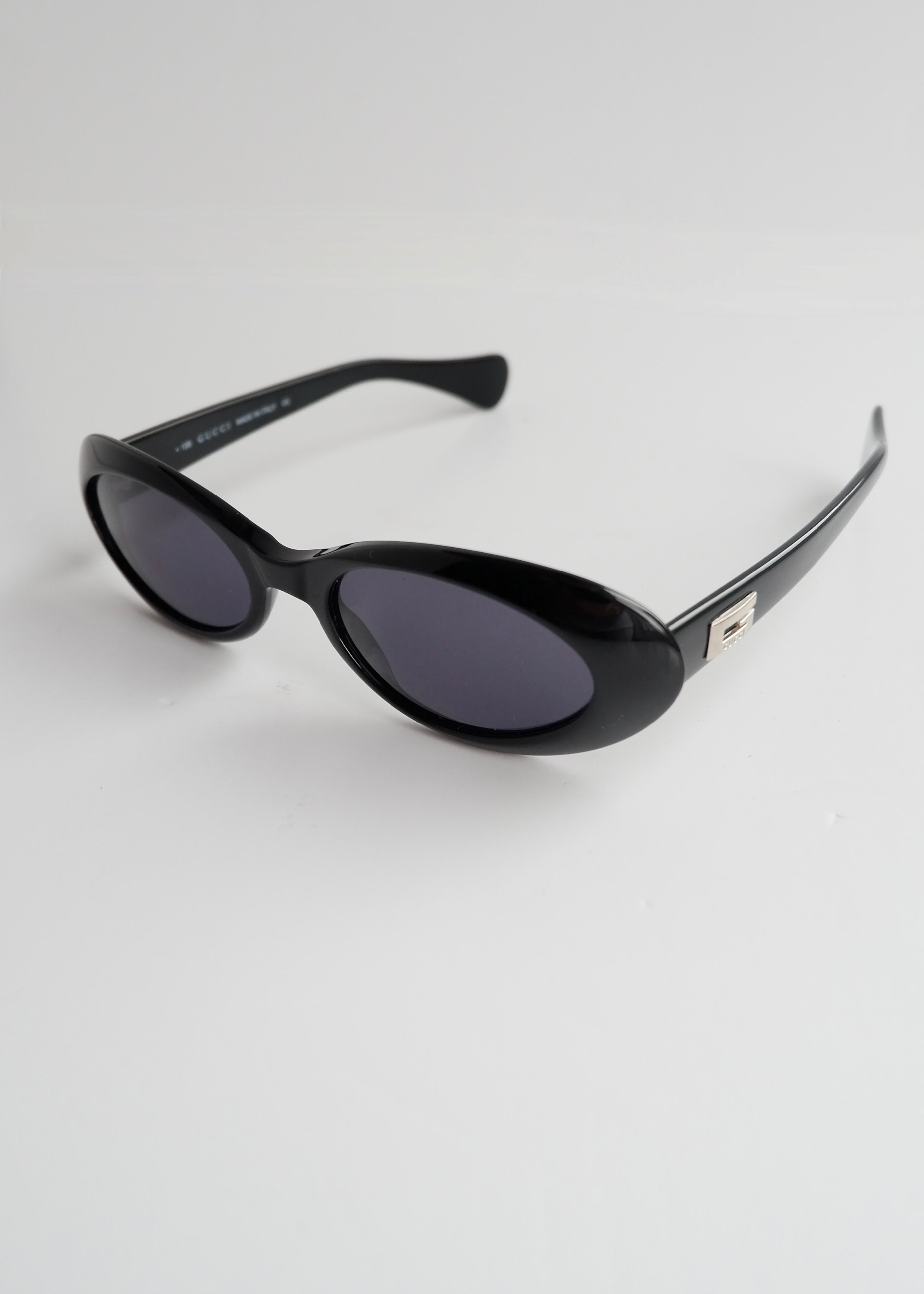 Authentic Preowned Vintage Gucci Black Oval Frame Sunglasses