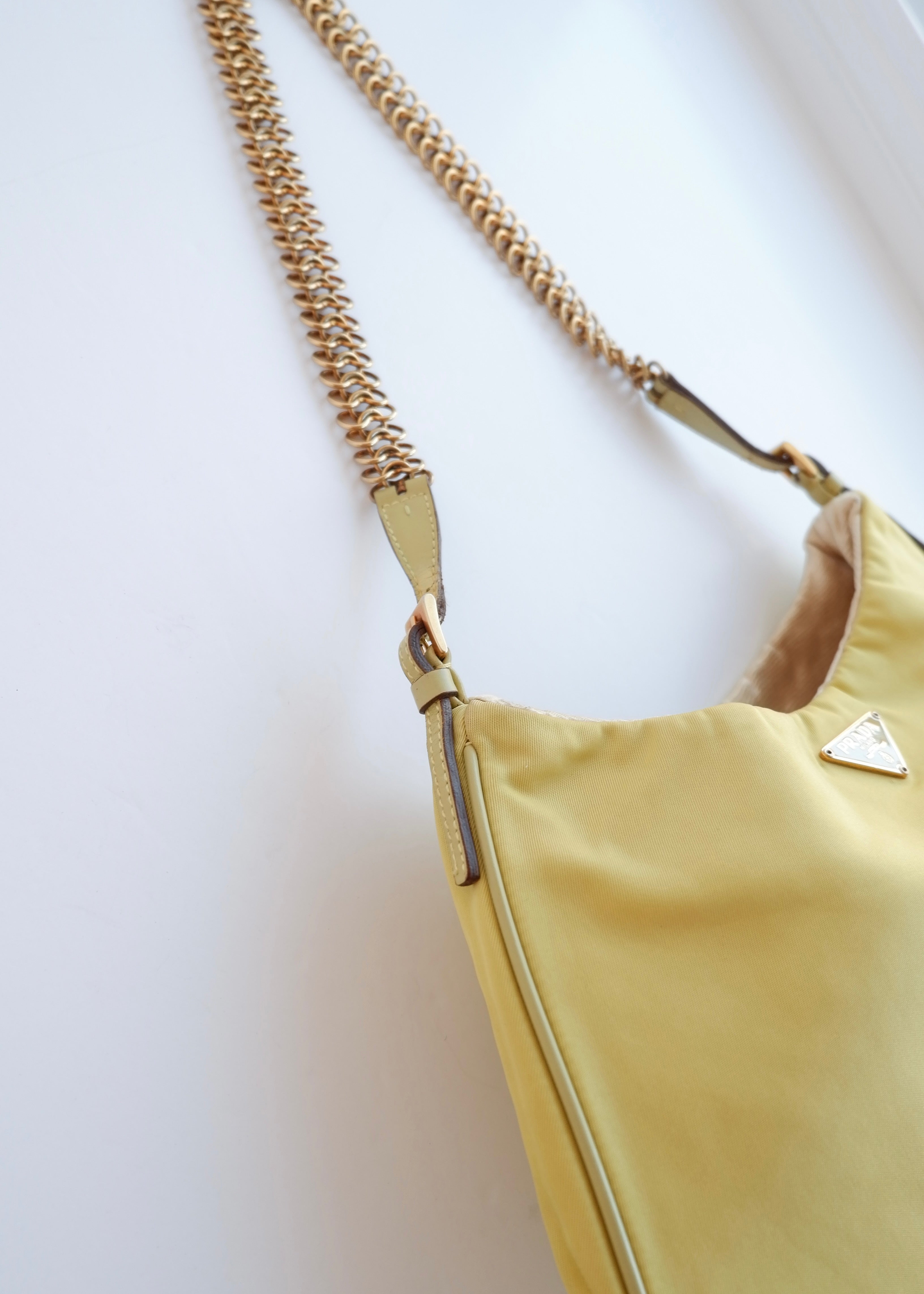 Authentic Preowned Prada Nylon Yellow Shoulder Bag