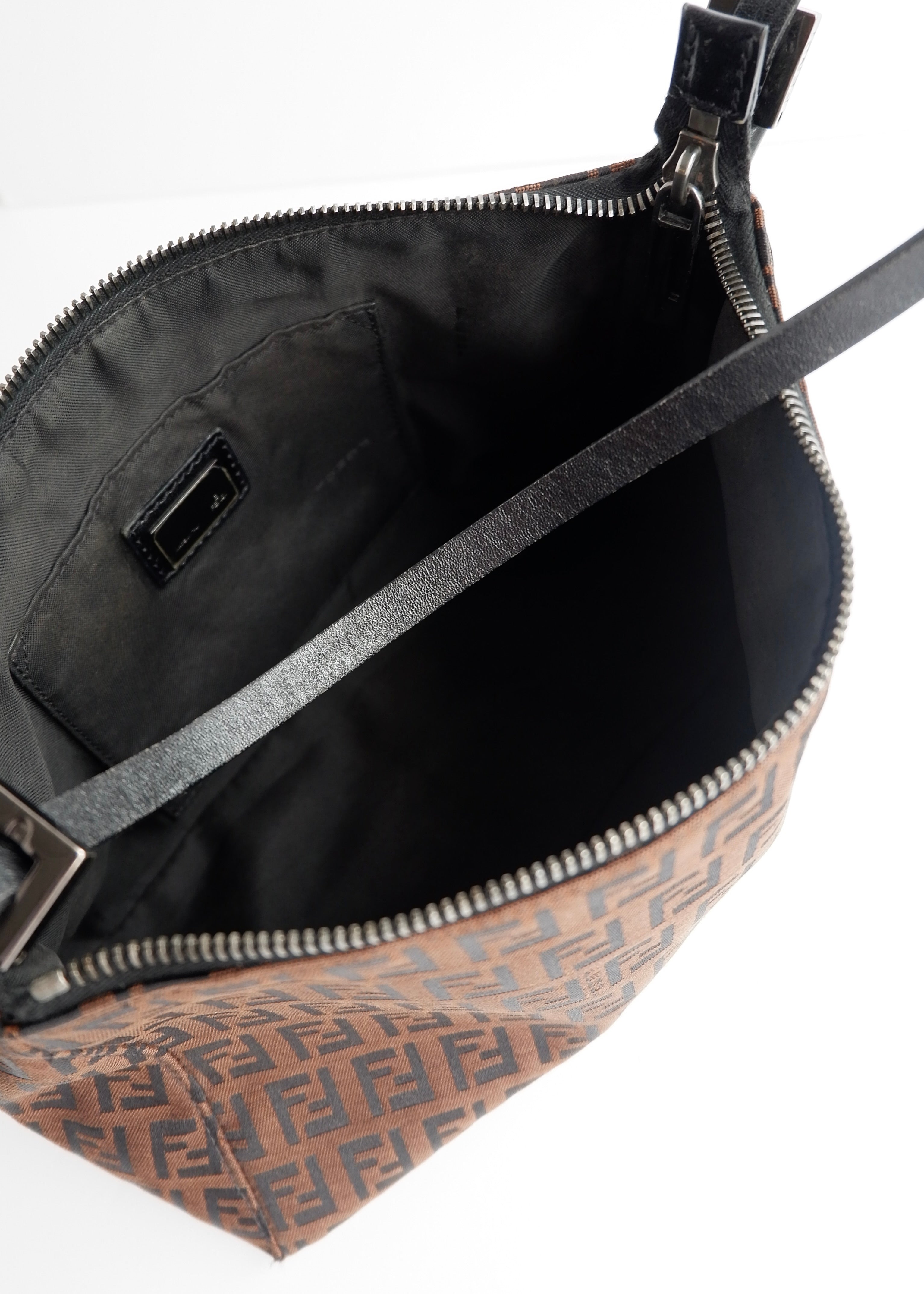 Authentic Preowned Fendi Brown Canvas Zucchino Shoulder Bag