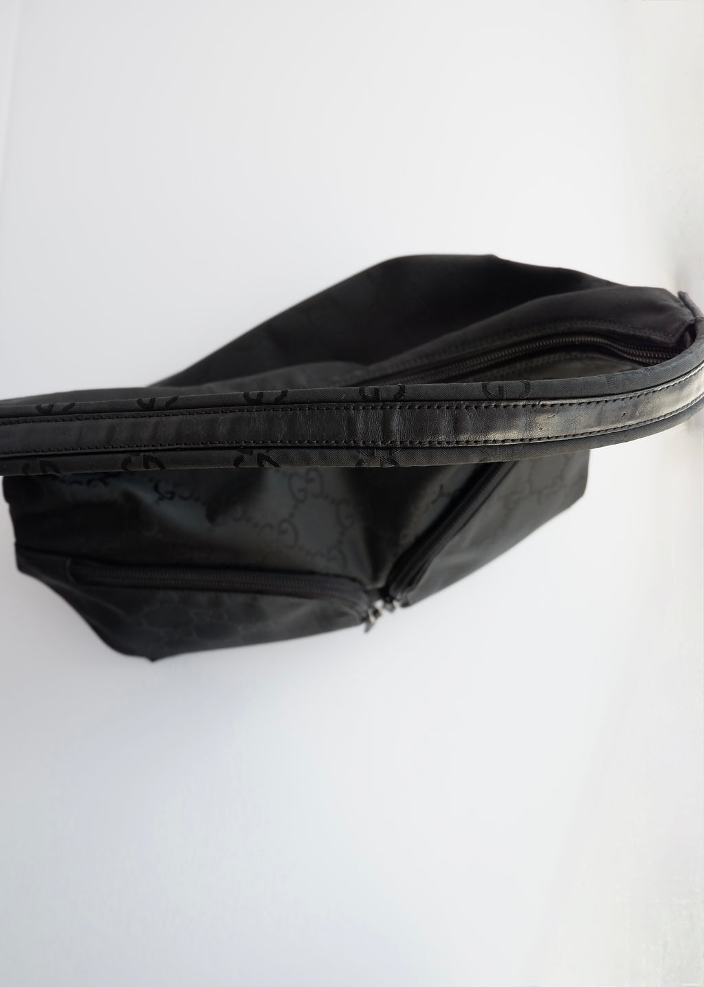 Authentic Preowned Gucci Black GG Nylon Side Pocket Shoulder Bag