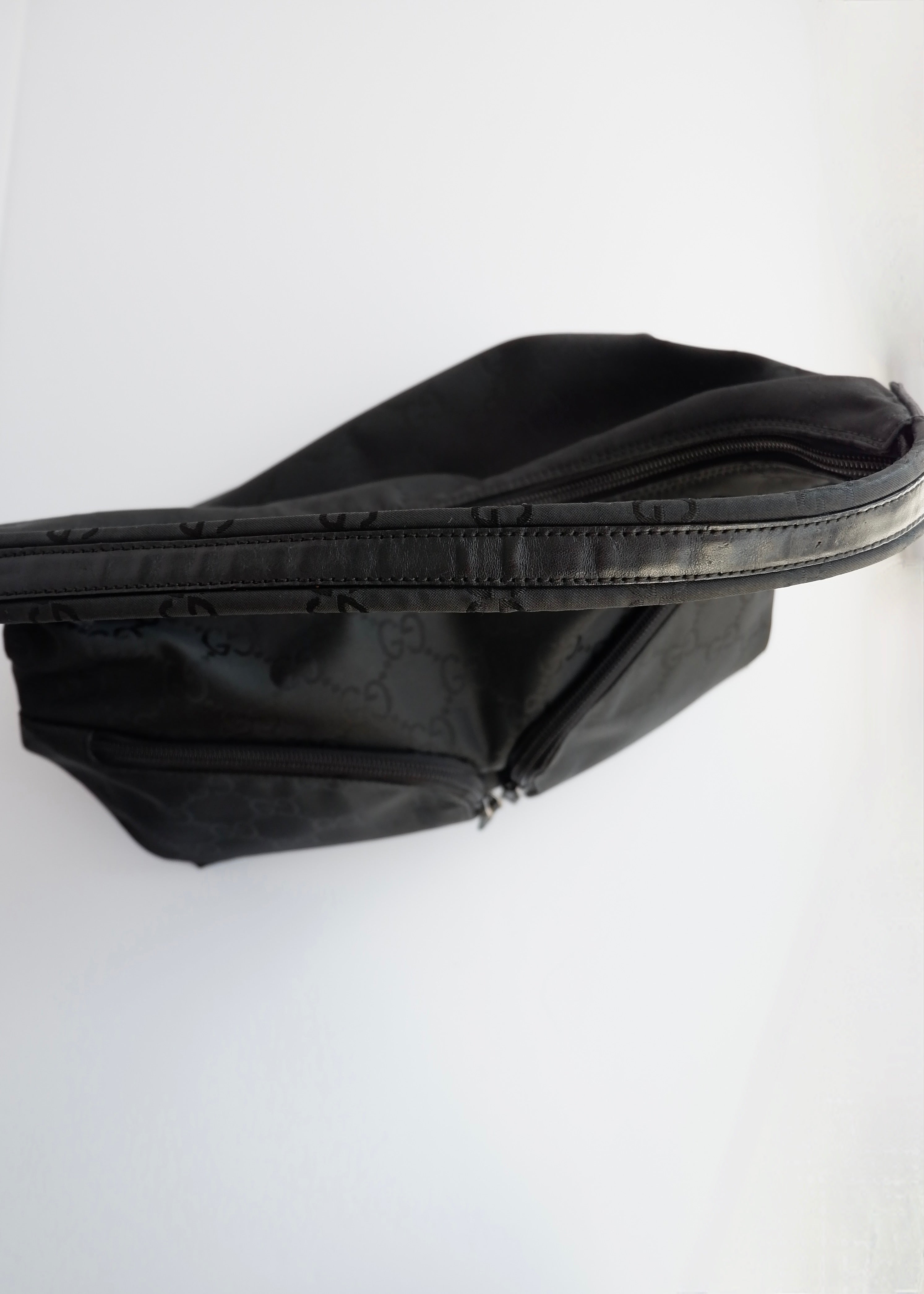 Authentic Preowned Gucci Black GG Nylon Side Pocket Shoulder Bag