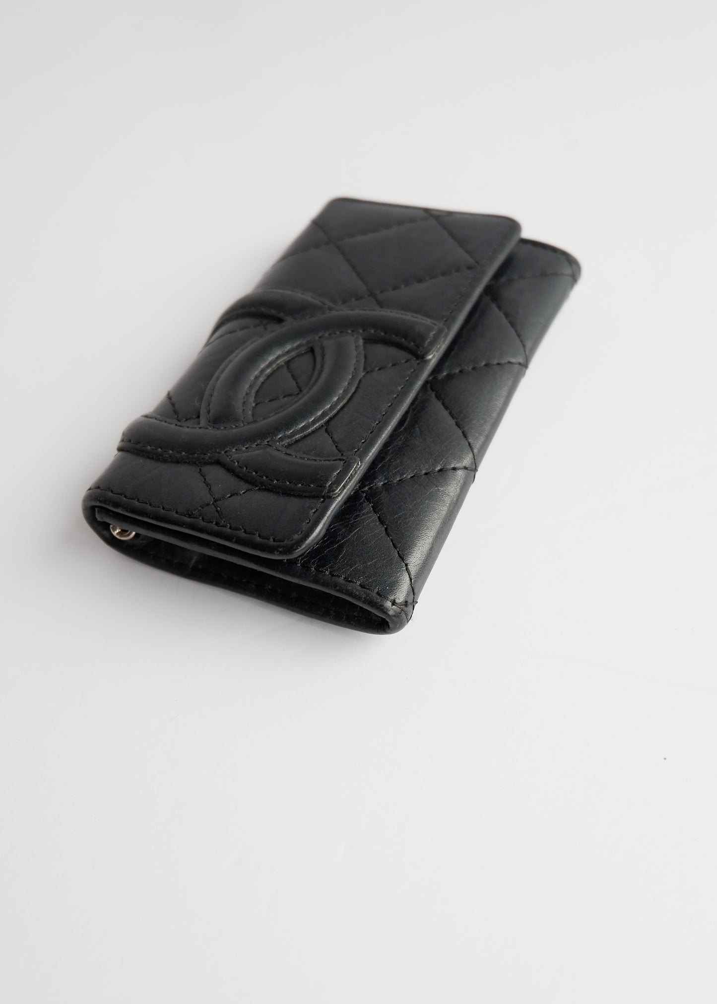 Authentic Preowned Chanel Black Leather Cambon Key Case