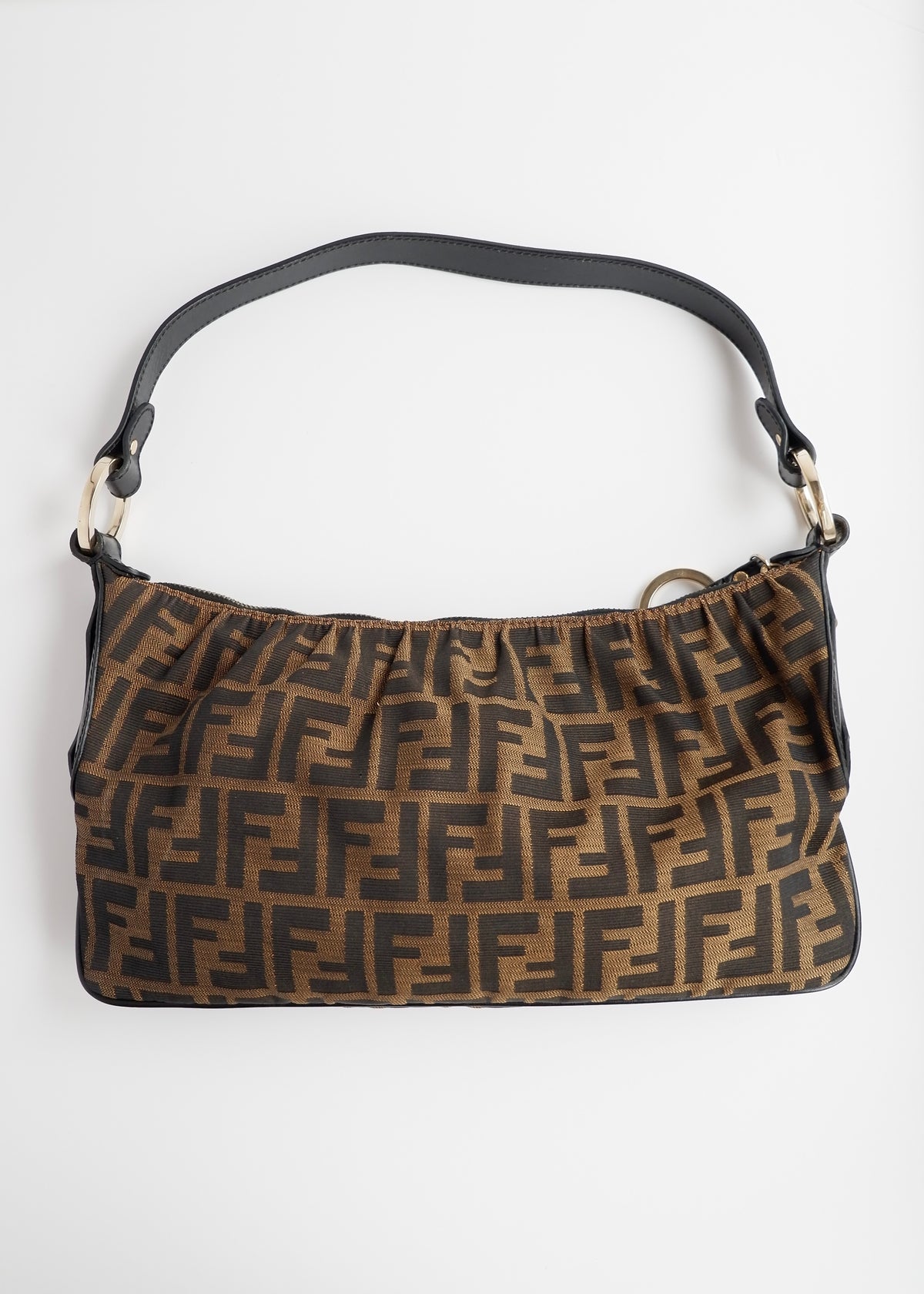 Preowned Fendi Brown Zucca Hobo Shoulder Bag