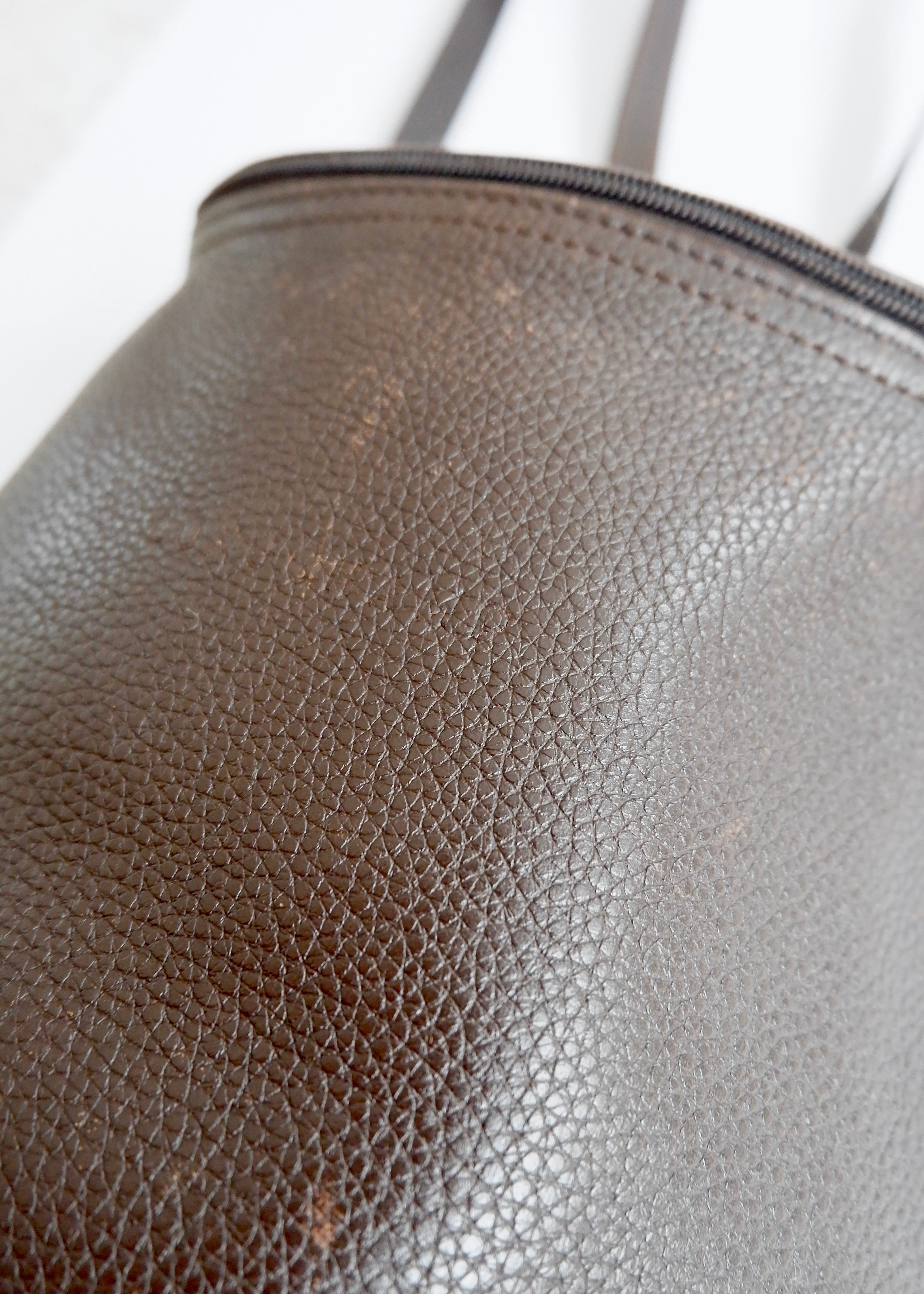 Authentique sac à dos en cuir marron Longchamp d'occasion