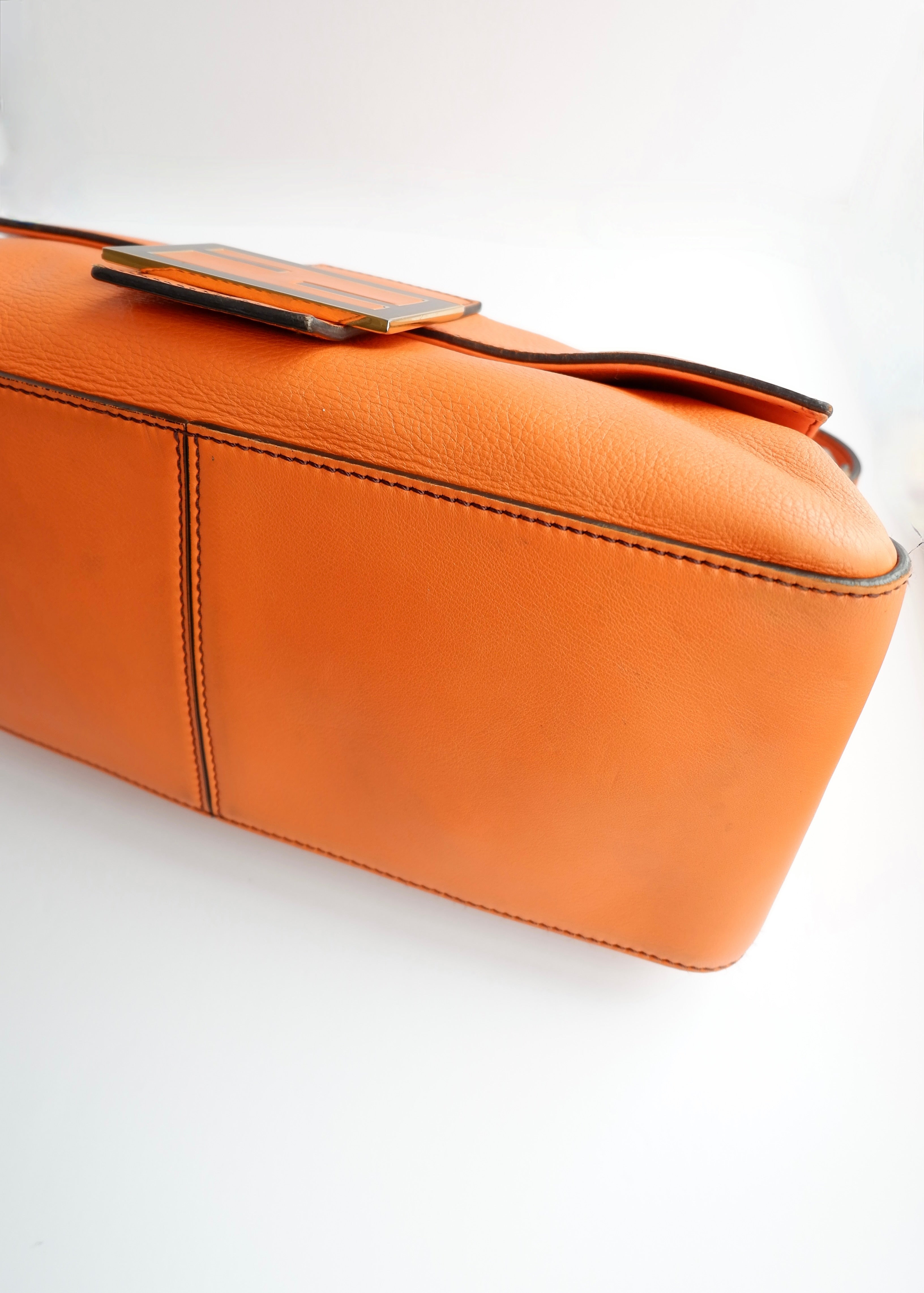 Authentic Preowned Fendi Orange Leather Mamma Baguette