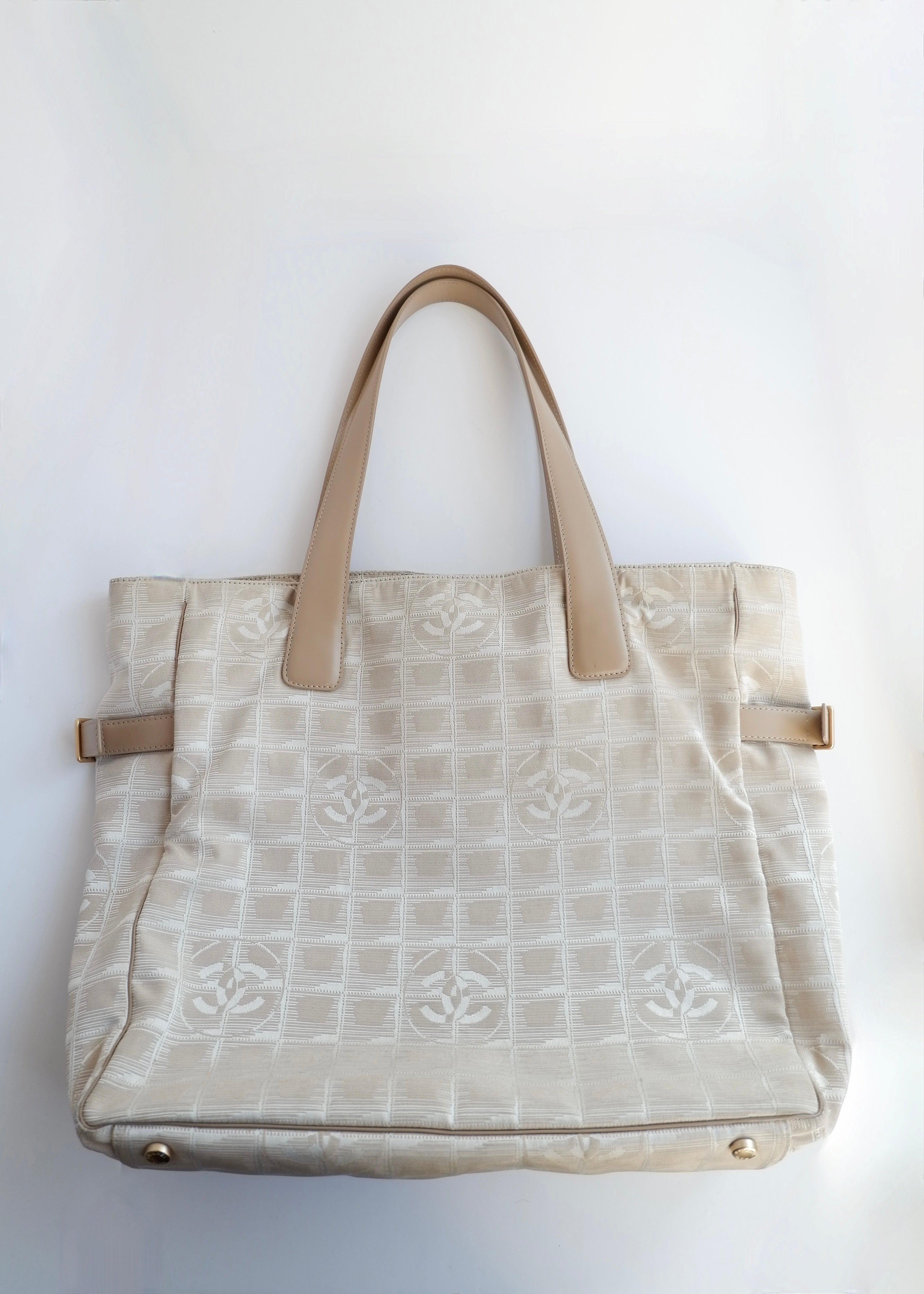 Authentic Preowned Chanel Beige Canvas New Travel Line Tote Bag