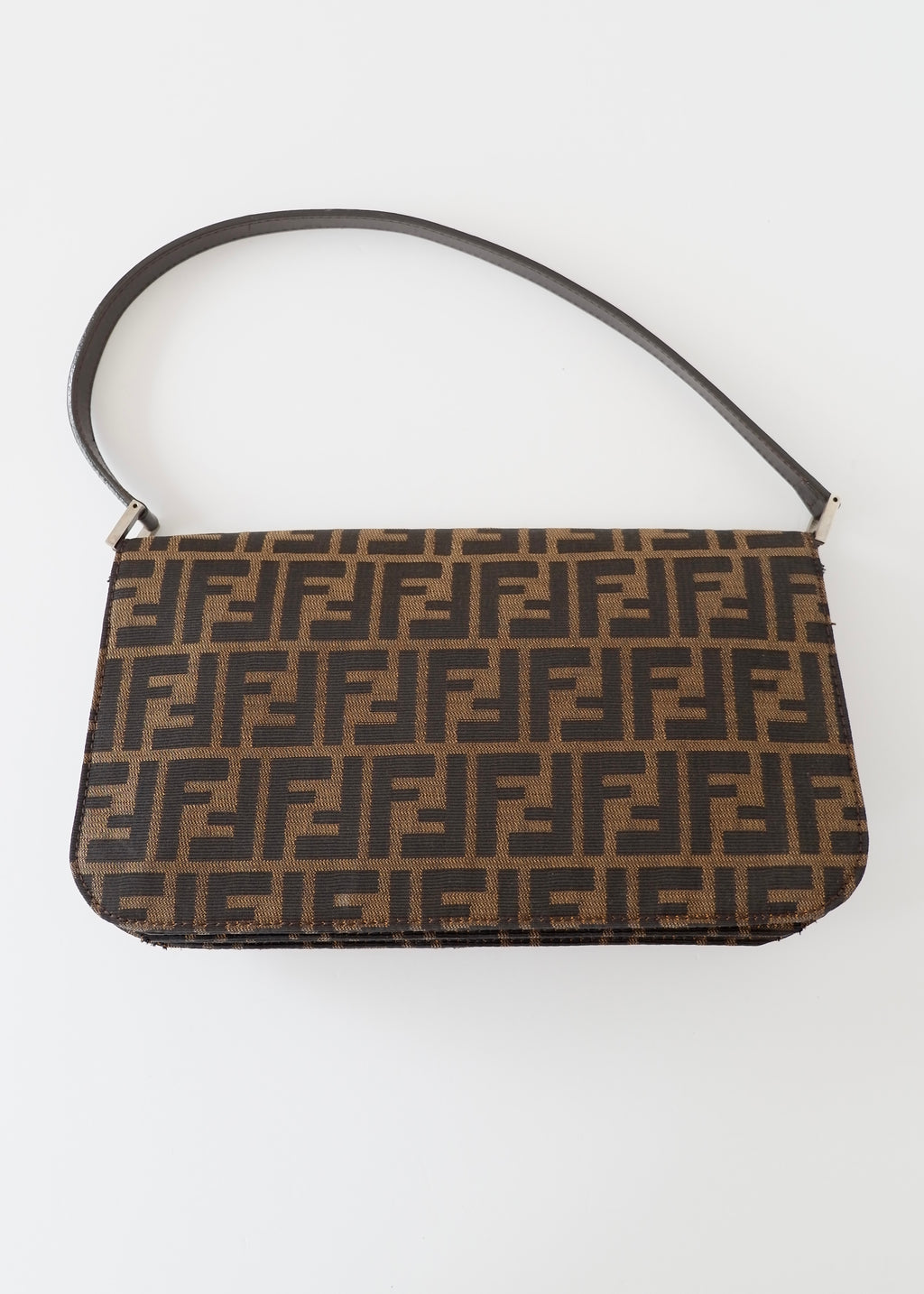Authentic Preowned Vintage Fendi Brown Zucca Shoulder Bag