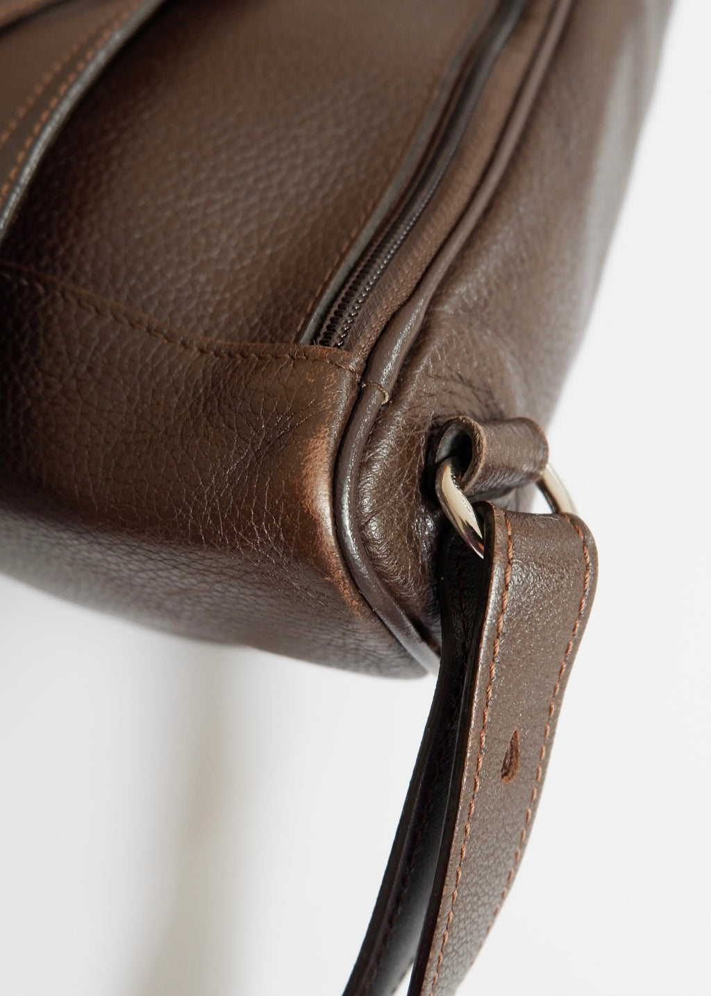 Authentique sac à dos en cuir marron Longchamp d'occasion