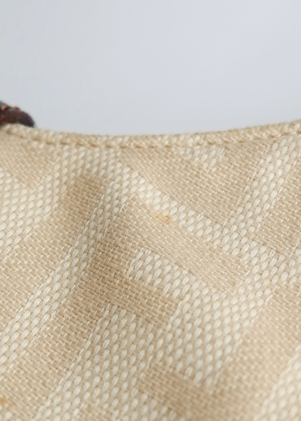 Authentic Preowned Vintage Fendi Ivory Canvas Zucca Shoulder Bag