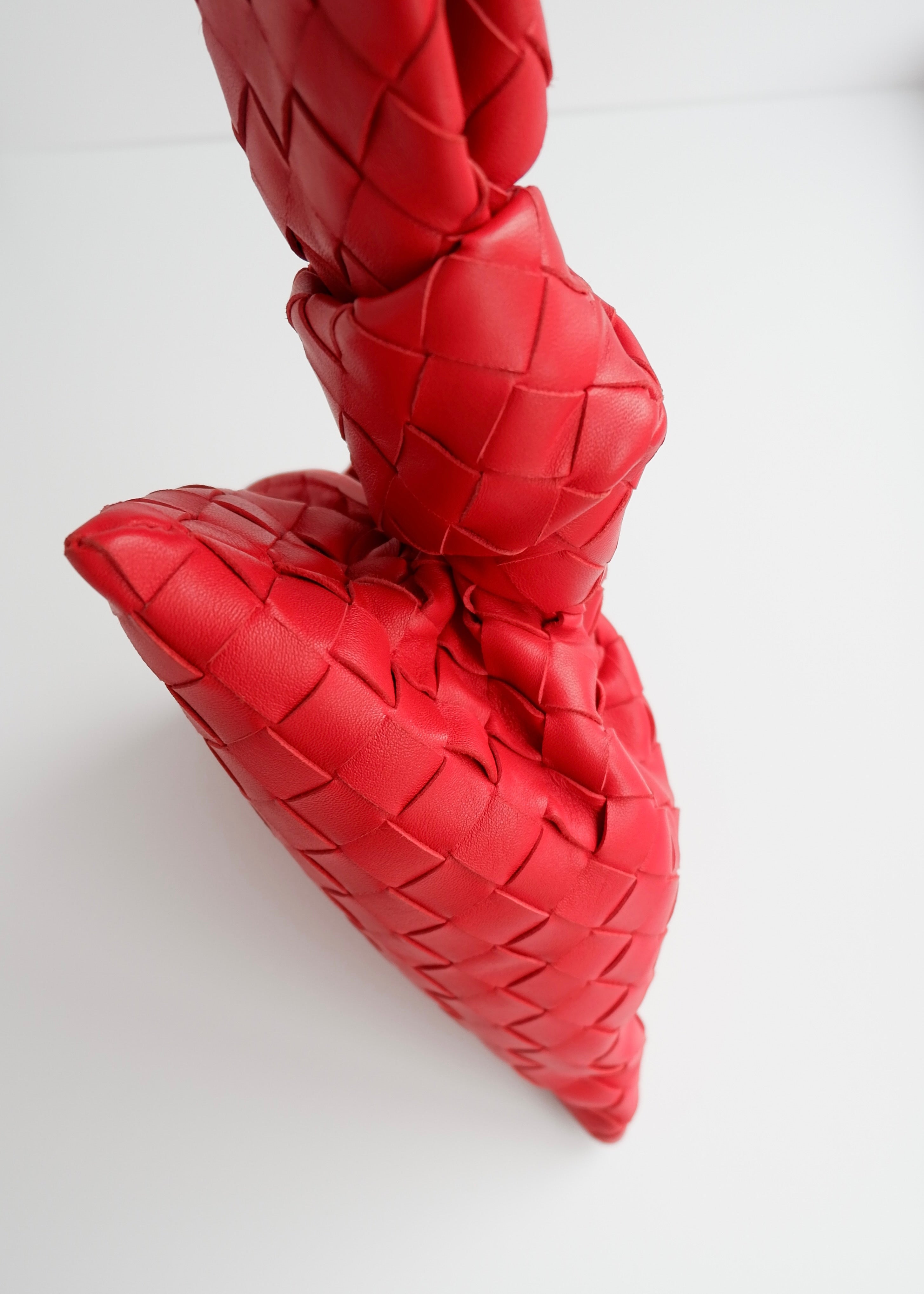 Authentic Preowned Bottega Veneta Red Woven Leather The Twist Bag