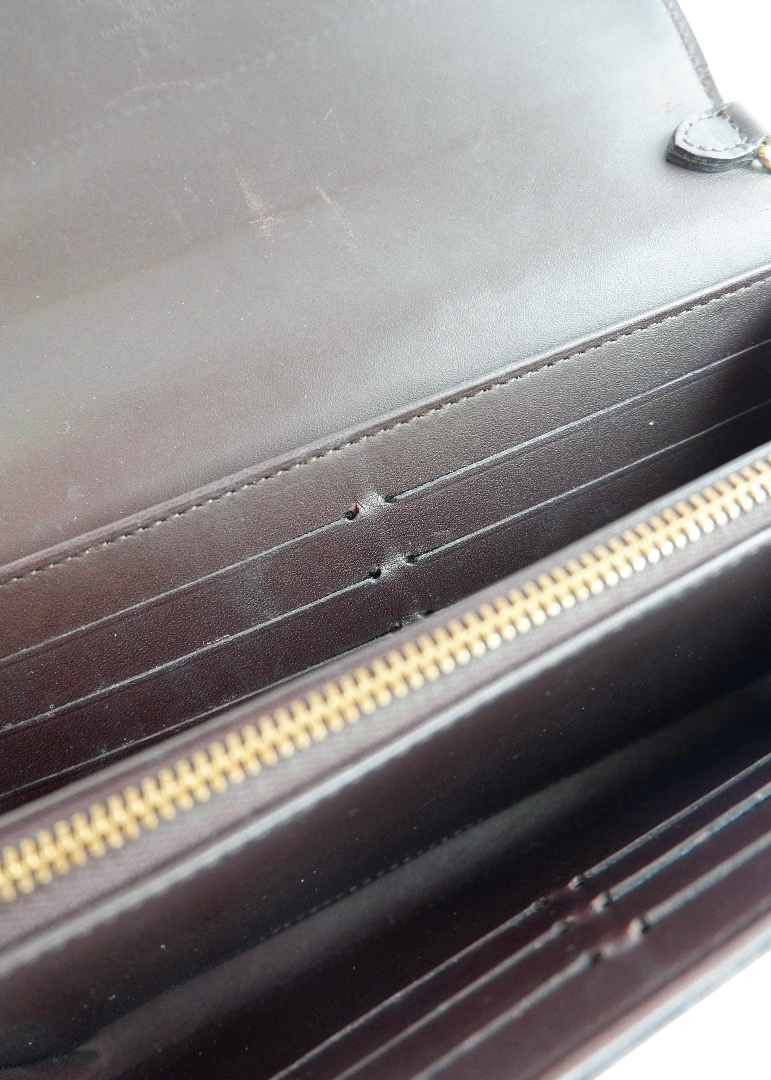 Preowned Louis Vuitton Monogram Vernis Amarante Sarah Chain Wallet