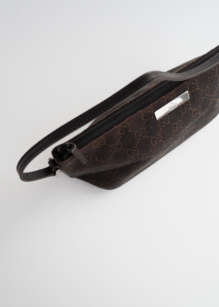 Authentic Preowned Gucci Brown GG Canvas Boat Pochette