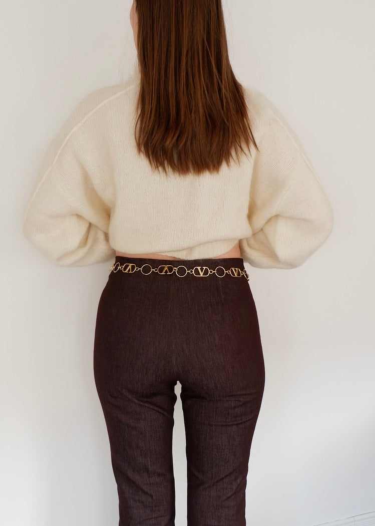 Ceinture à chaîne dorée Valentino, authentique et d'occasion