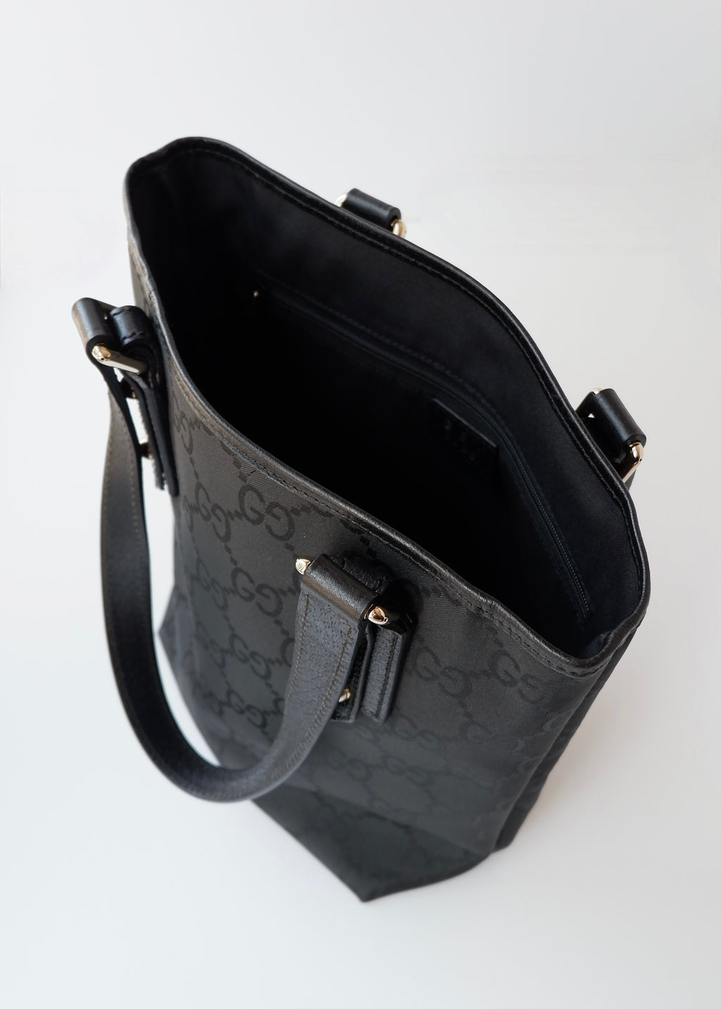 Preowned Gucci Black Large GG Canvas/Leather Shoulder Tote