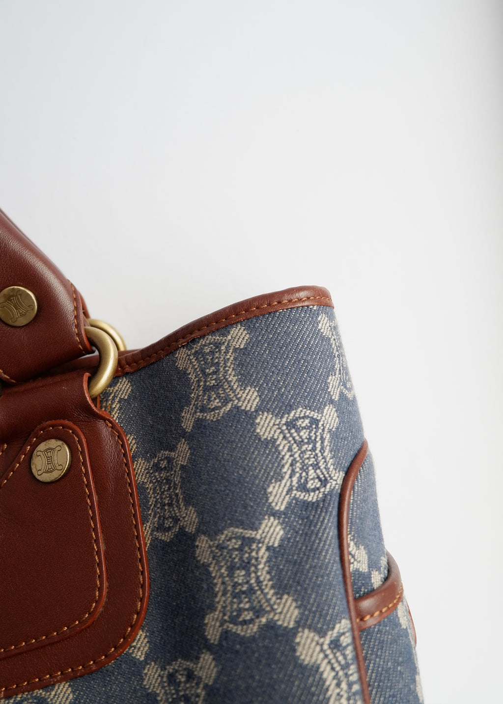 Authentic Preowned Vintage Celine Blue Denim Triomphe Boogie Bag