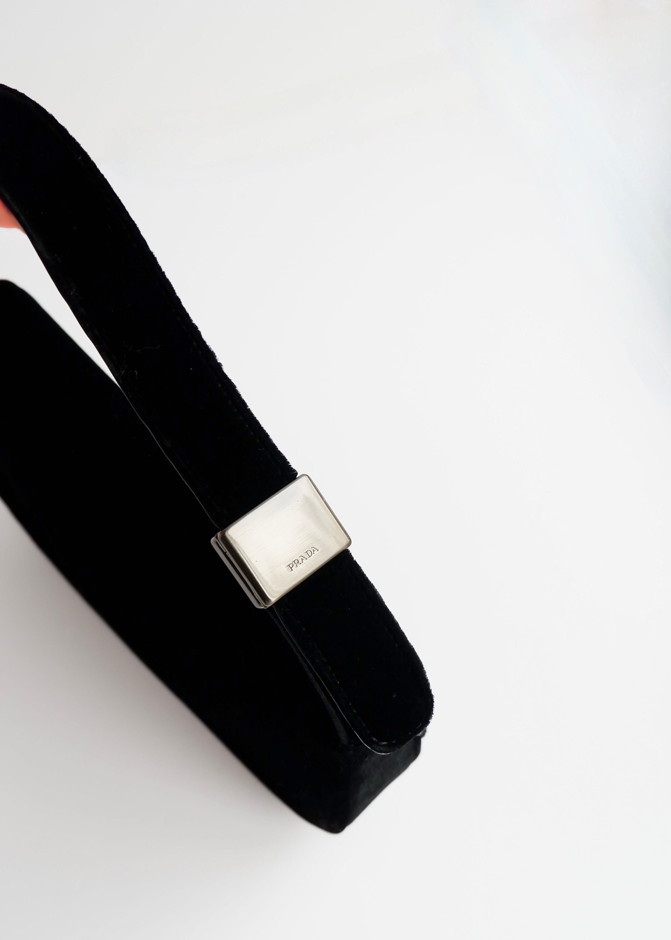 Authentic Preowned Prada Black Velvet Shoulder Bag