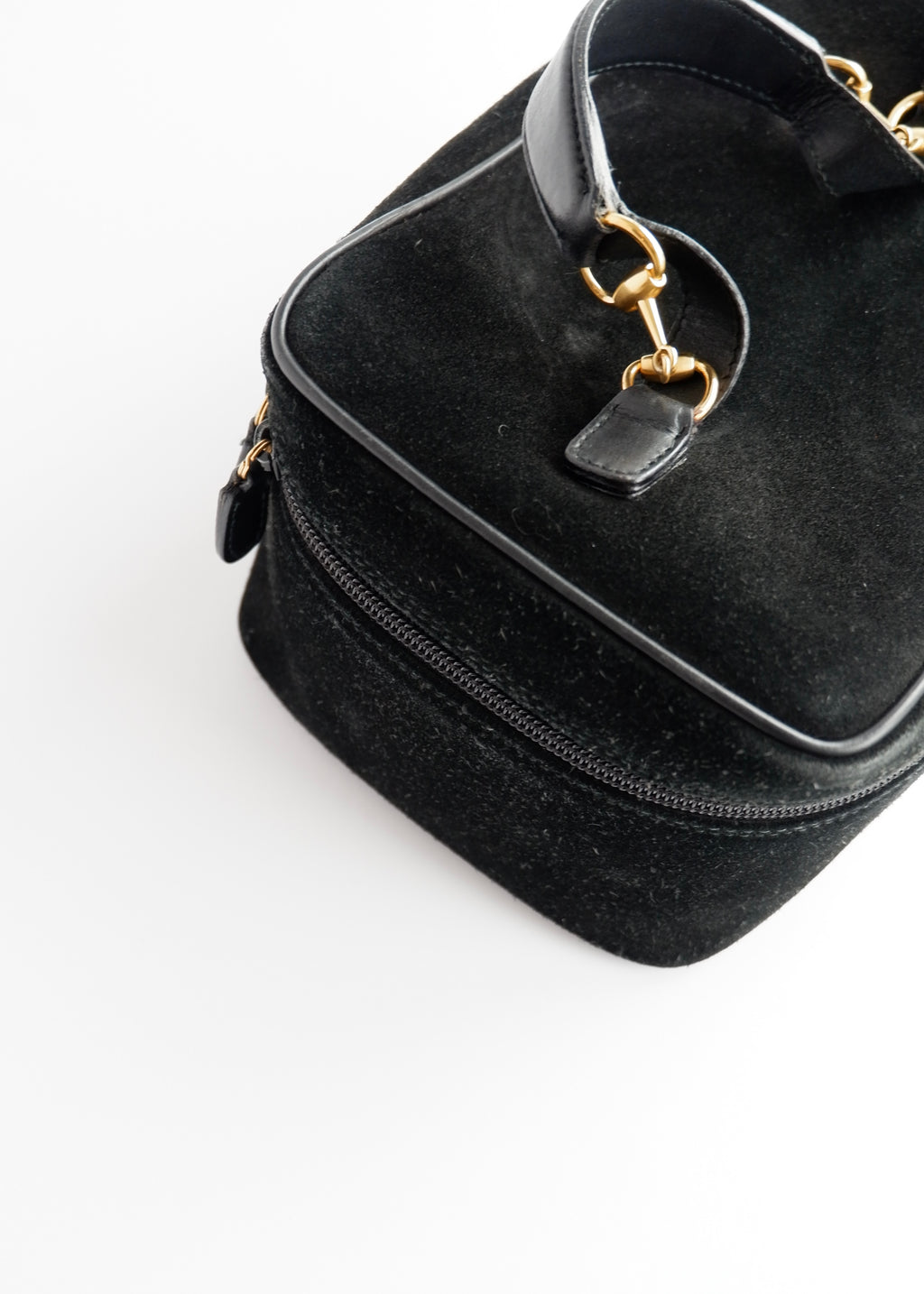 Authentic Preowned Vintage Gucci Black Suede Vanity Bag