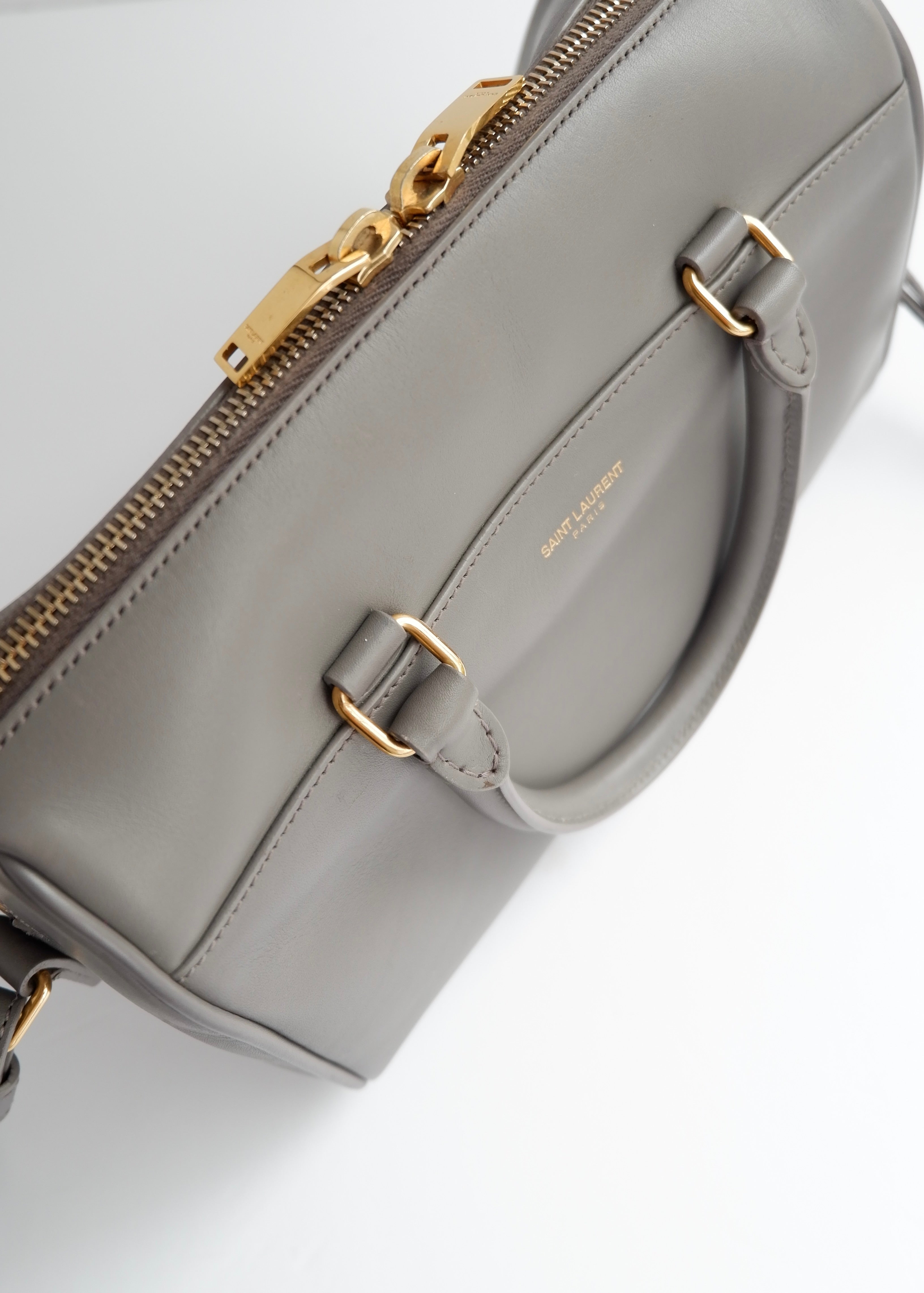 Authentic Preowned Saint Laurent Grey Leather Baby Two Way Duffle