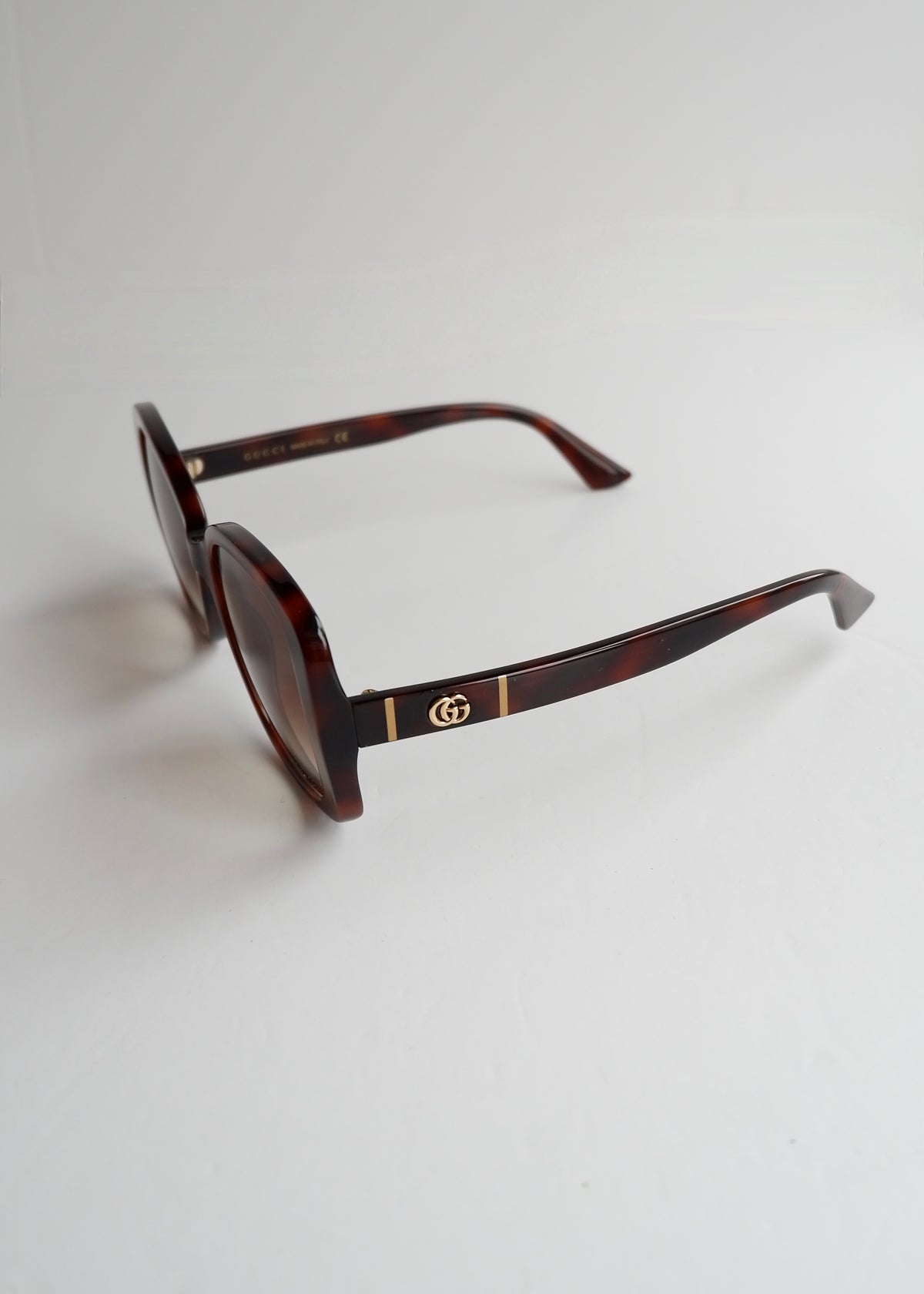 Preowned Gucci GG Logo Brown Oversized Sunglasses