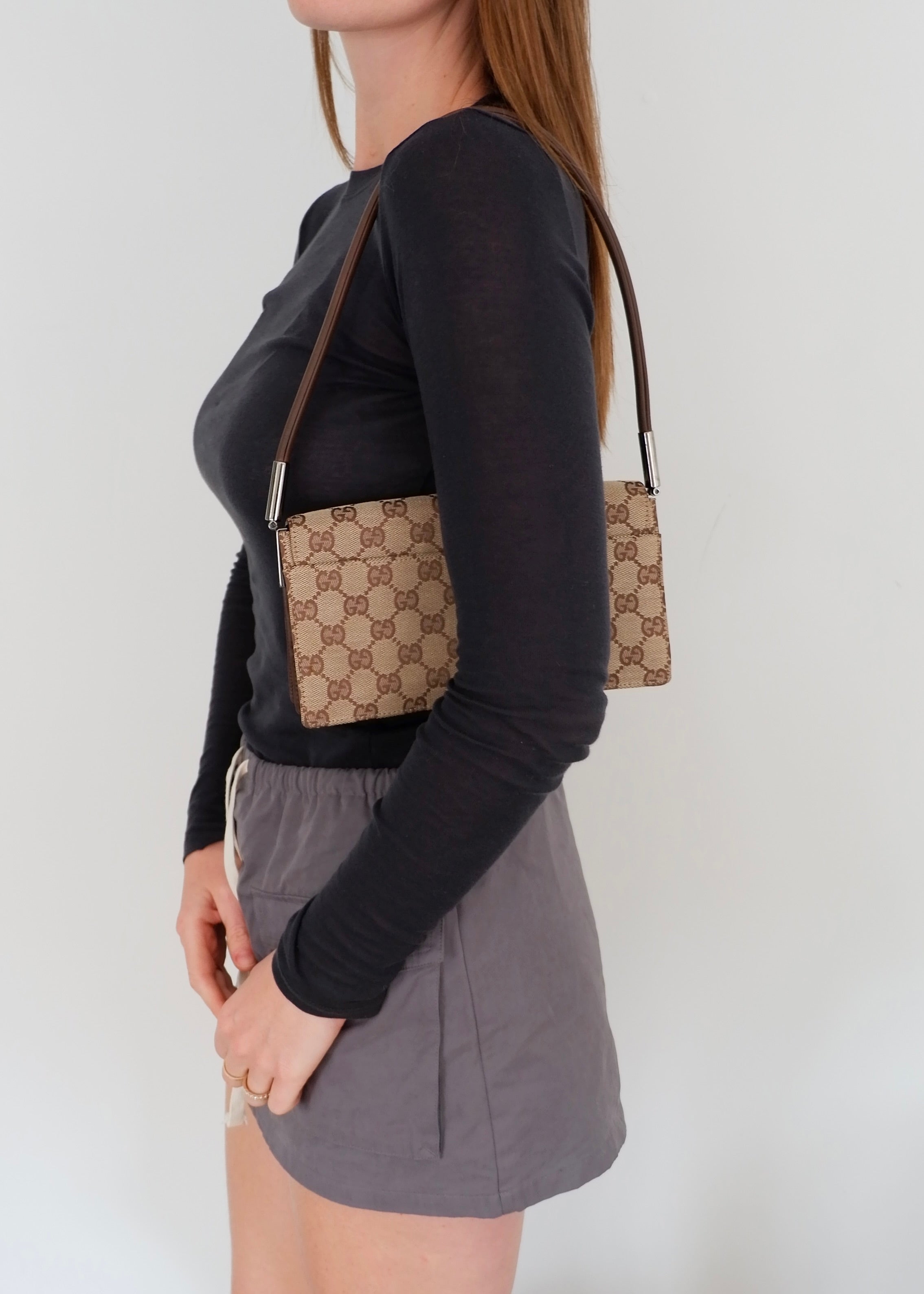 Authentic Preowned Gucci Brown GG Canvas Shoulder Bag