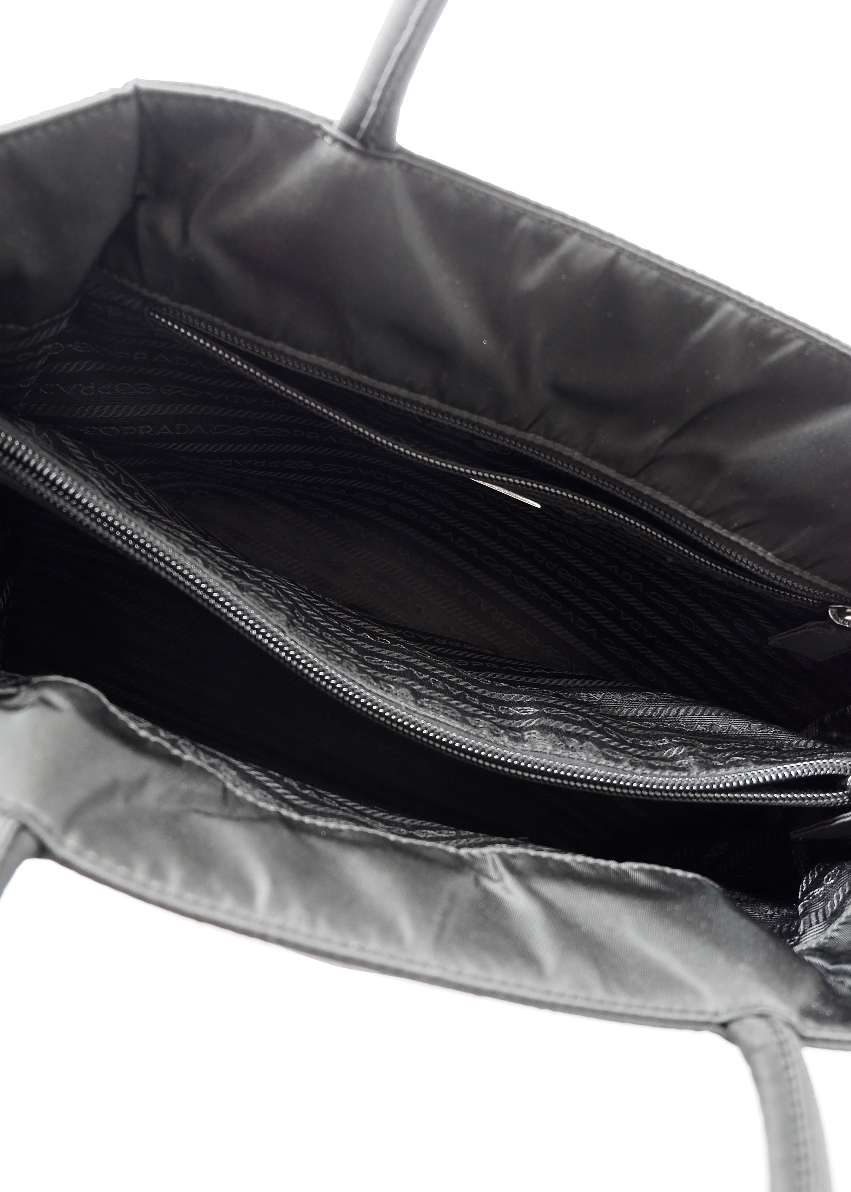 Authentic Prewned Prada Black Nylon Top Handle Handbag