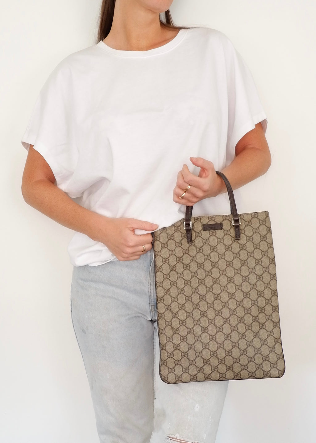 Authentic Preowned Gucci Brown GG Canvas Top Handle Handbag