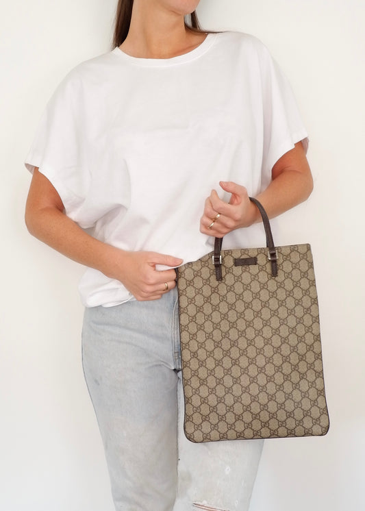 Authentic Preowned Gucci Brown GG Canvas Top Handle Handbag