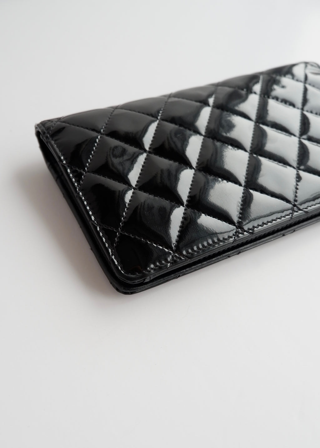 Authentic Preowned Chanel Black Patent Leather Long Wallet