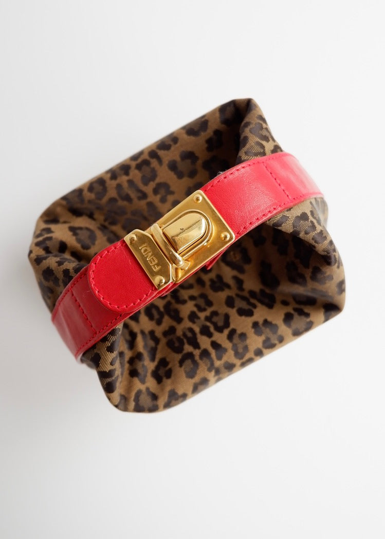 Authentic Preowned Vintage Fendi Animal Print Hand Pouch