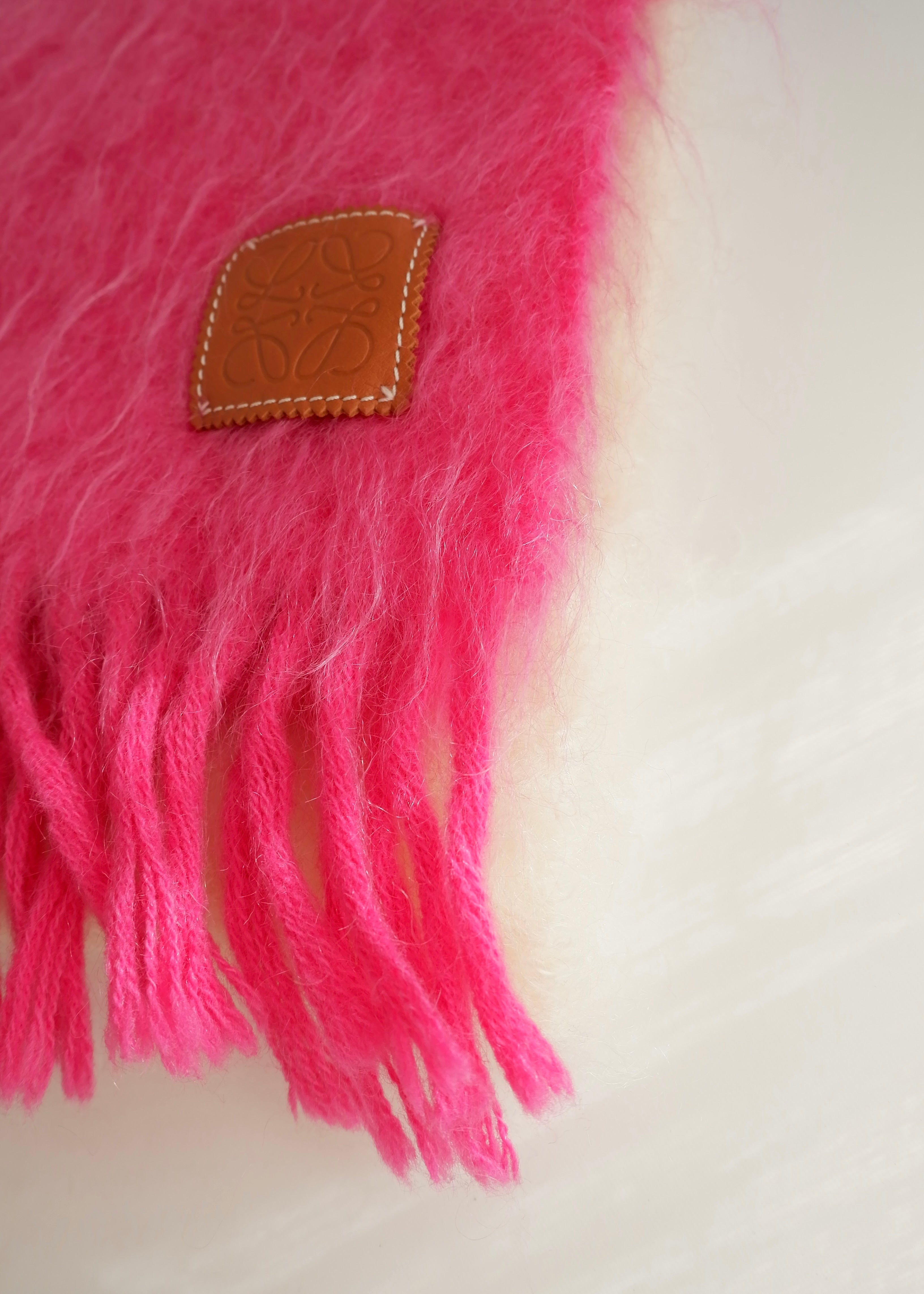 Authentic Preowned Loewe Pink Mohair Scarf