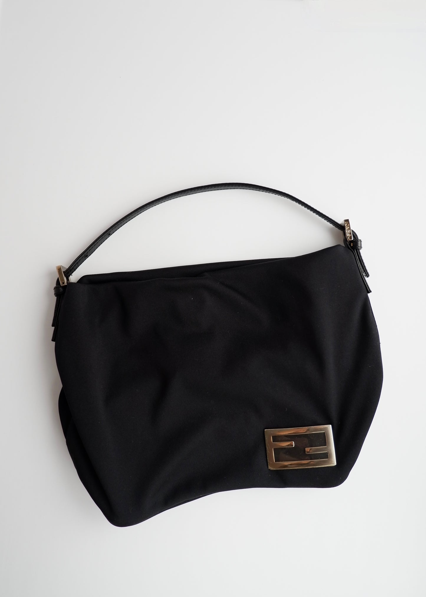 Authentic Preowned Fendi Black Neoprene Hobo Shoulder Bag