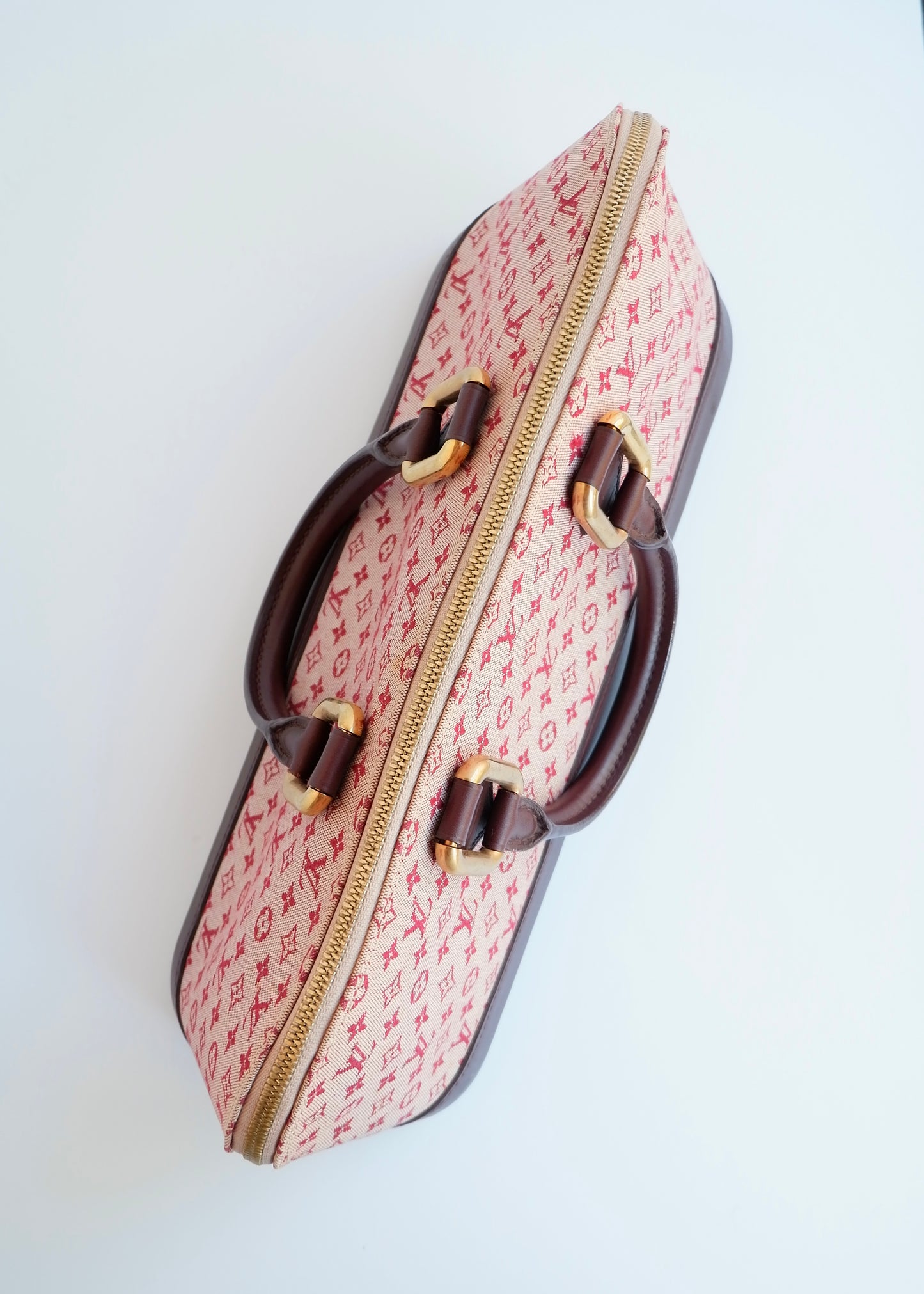 Authentic Preowned Louis Vuitton Burgundy Mini Lin Long Alma