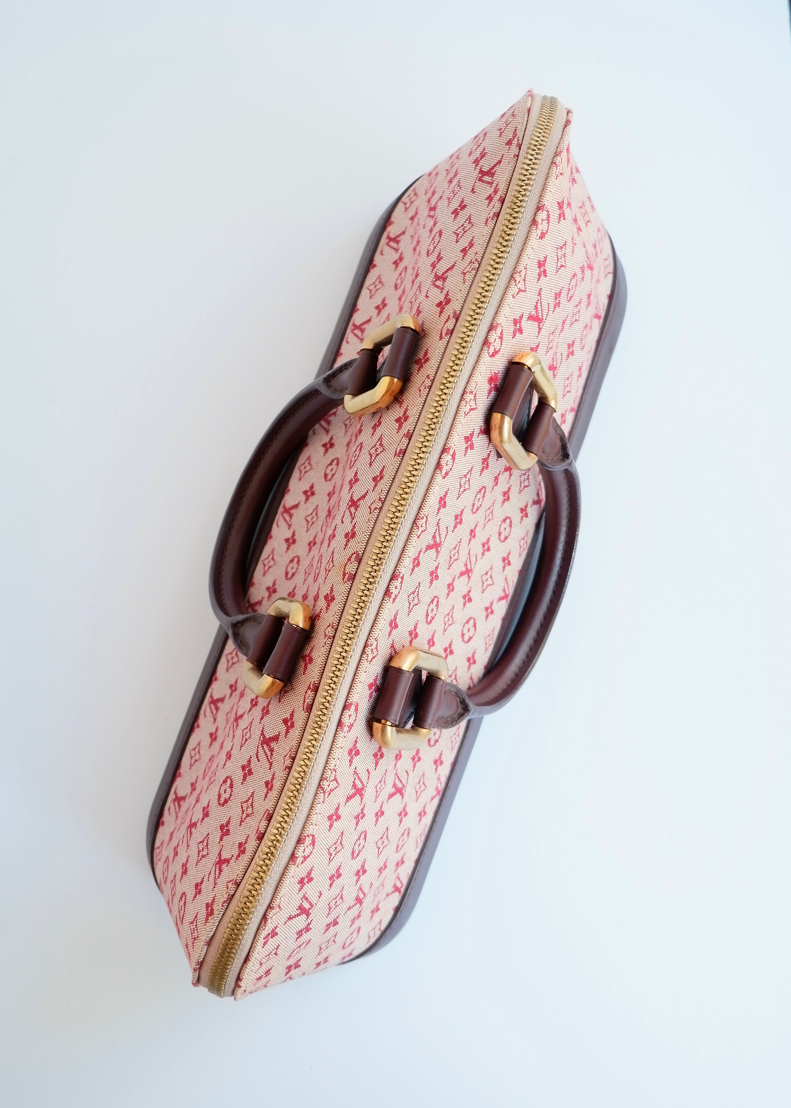 Authentic Preowned Louis Vuitton Burgundy Mini Lin Long Alma