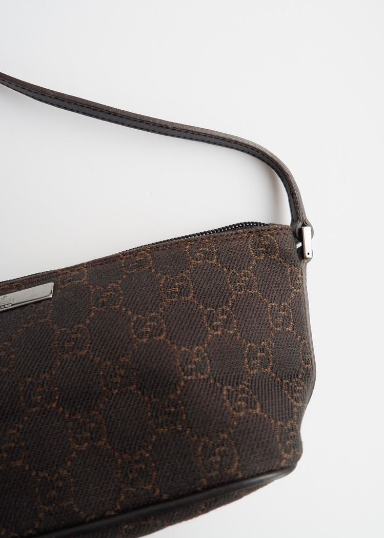 Authentic Preowned Gucci Brown GG Canvas Boat Pochette
