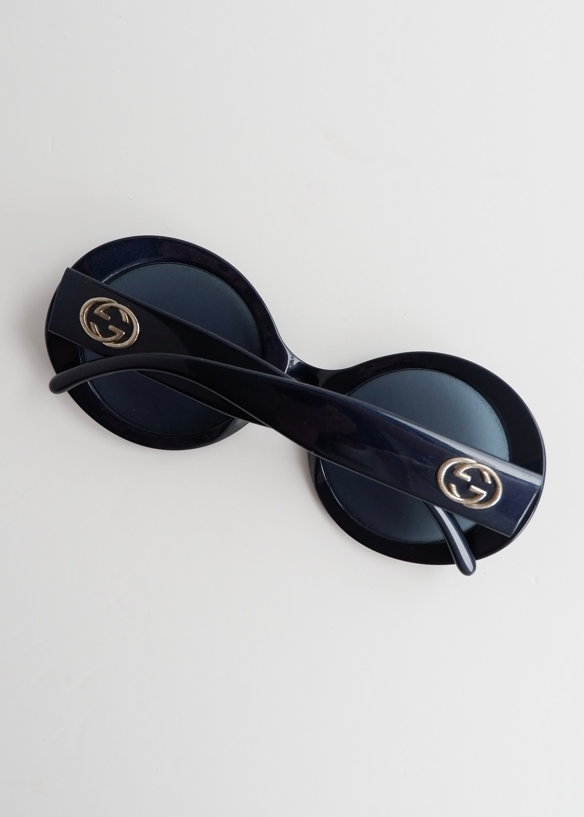 Authentic Preowned Gucci Navy Blue Round Frame Sunglasses