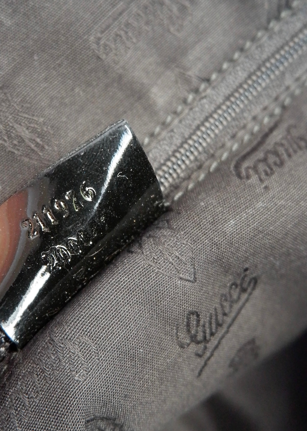Authentic Preowned Gucci Black GG Canvas/Patent Leather Tote Bag