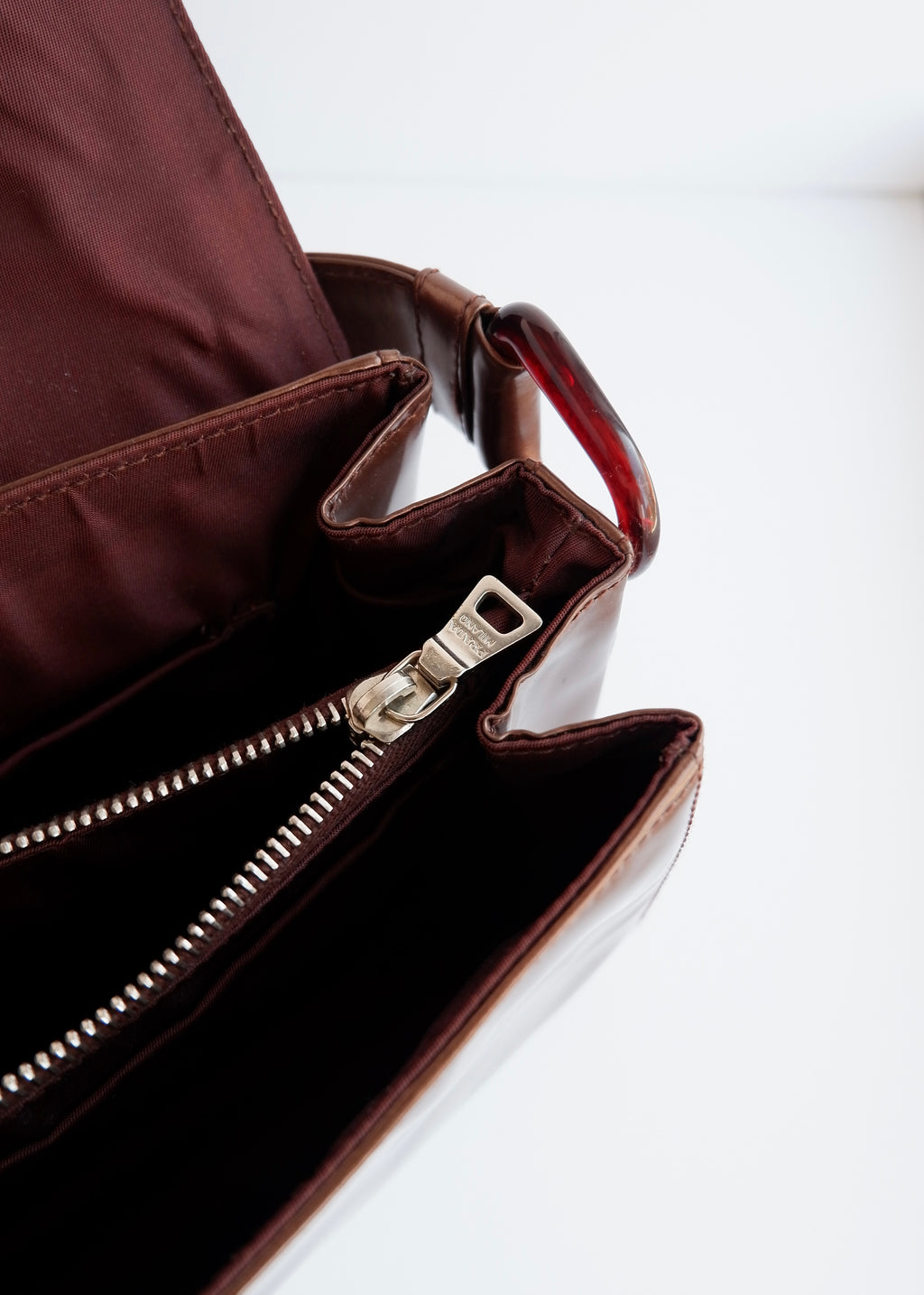 Authentic Preowned Prada Bronze Patent Leather Handbag
