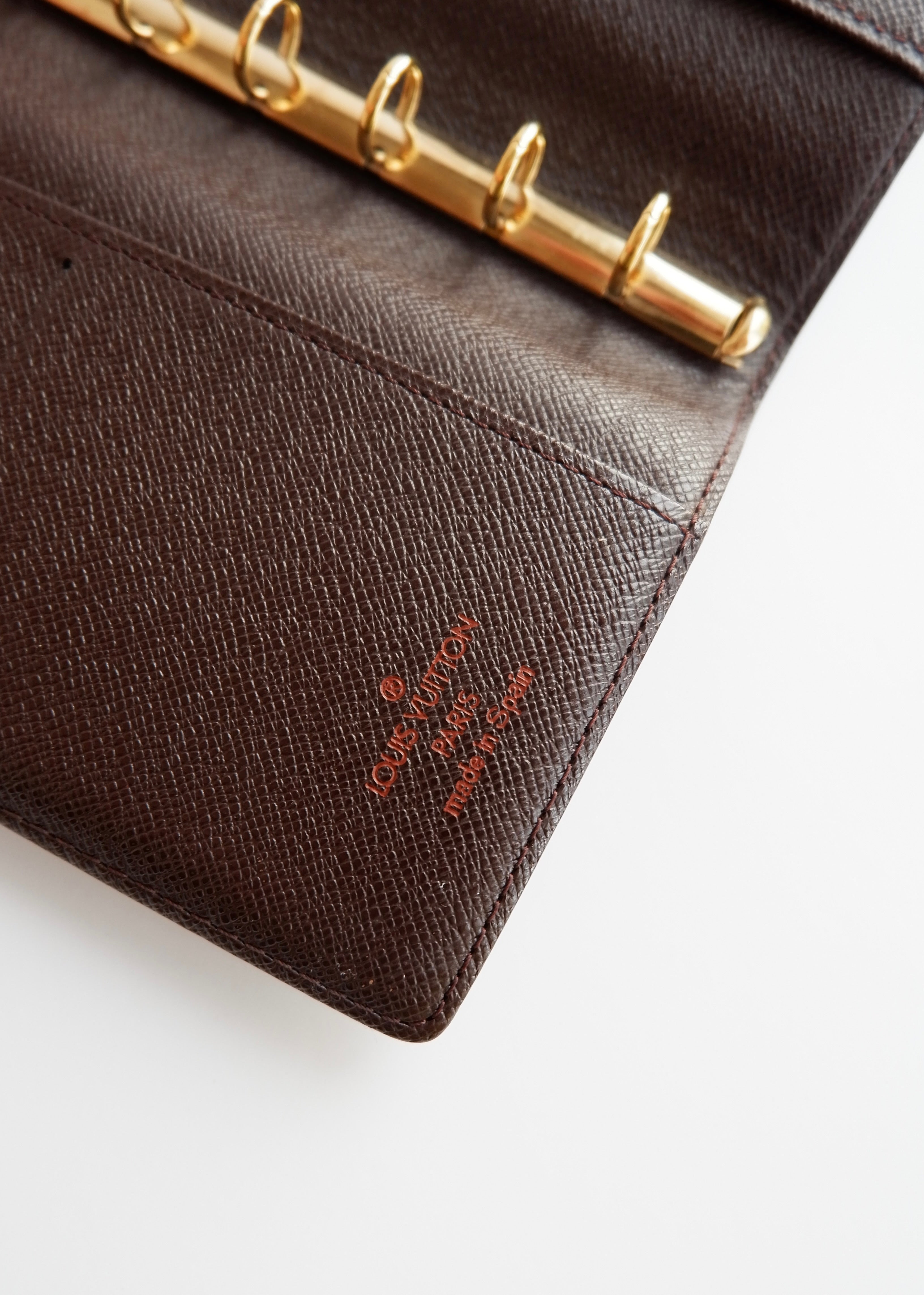 Preowned Louis Vuitton Brown Damier Ebene Coated Canvas Agenda PM