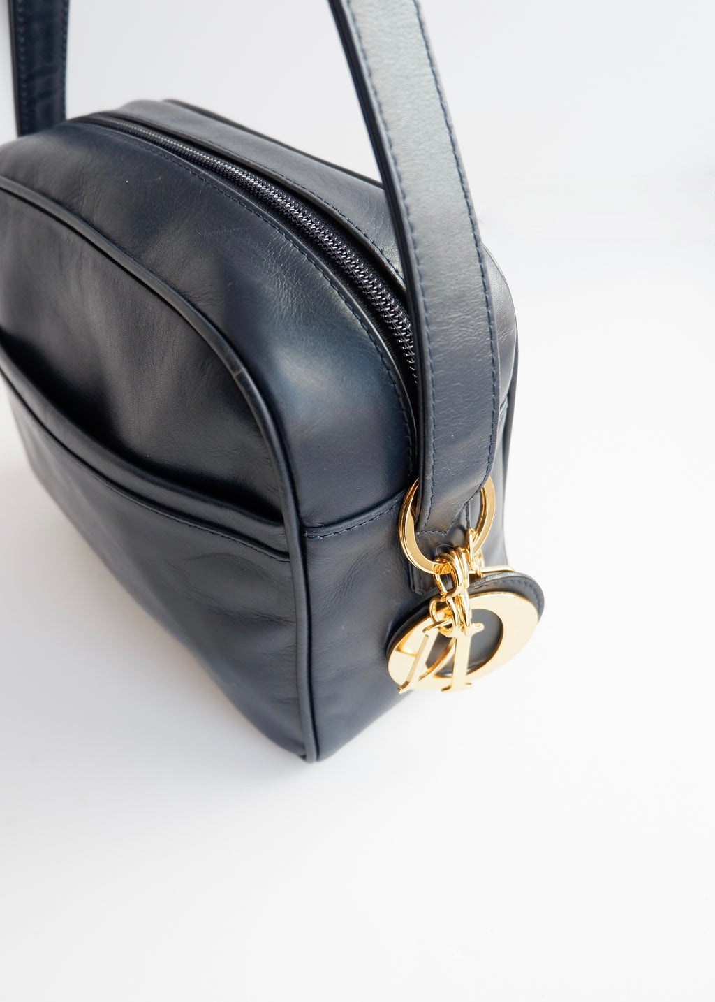 Authentic Preowned Vintage Christian Dior Navy Leather Crossbody Bag