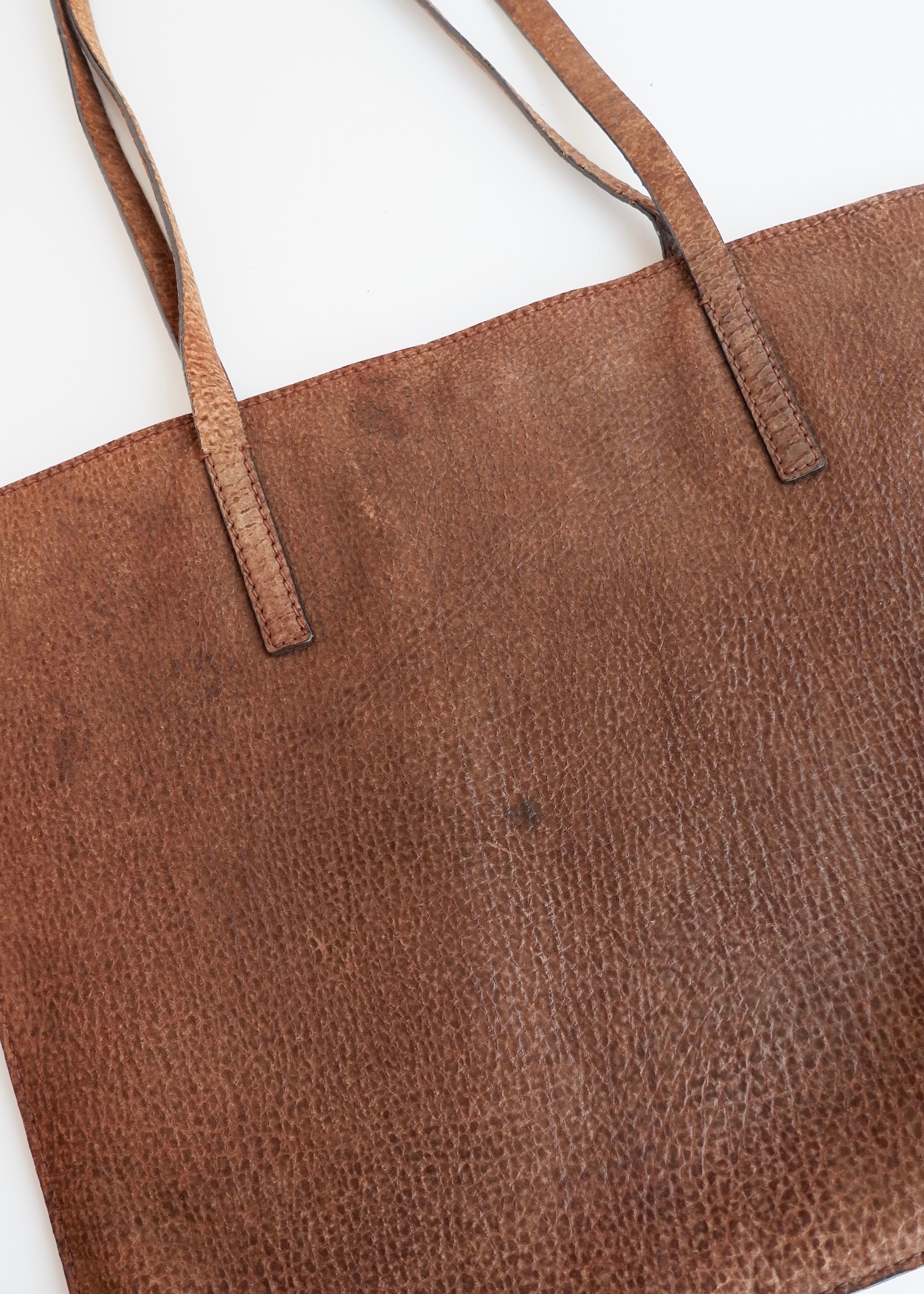 Sac cabas Prada authentique d'occasion en daim marron