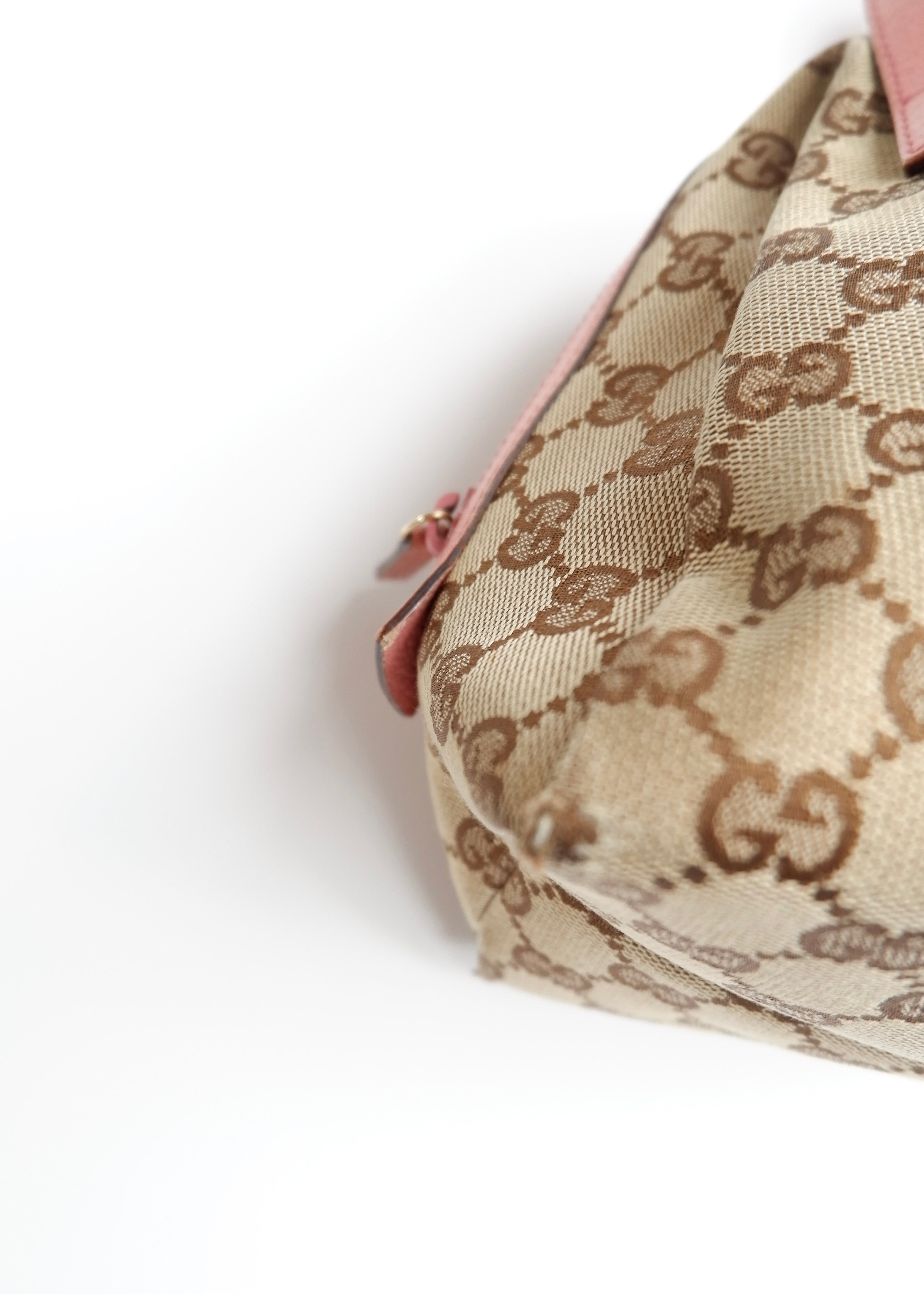 Authentic Preowned Gucci GG Canvas Pink Tofu Handbag