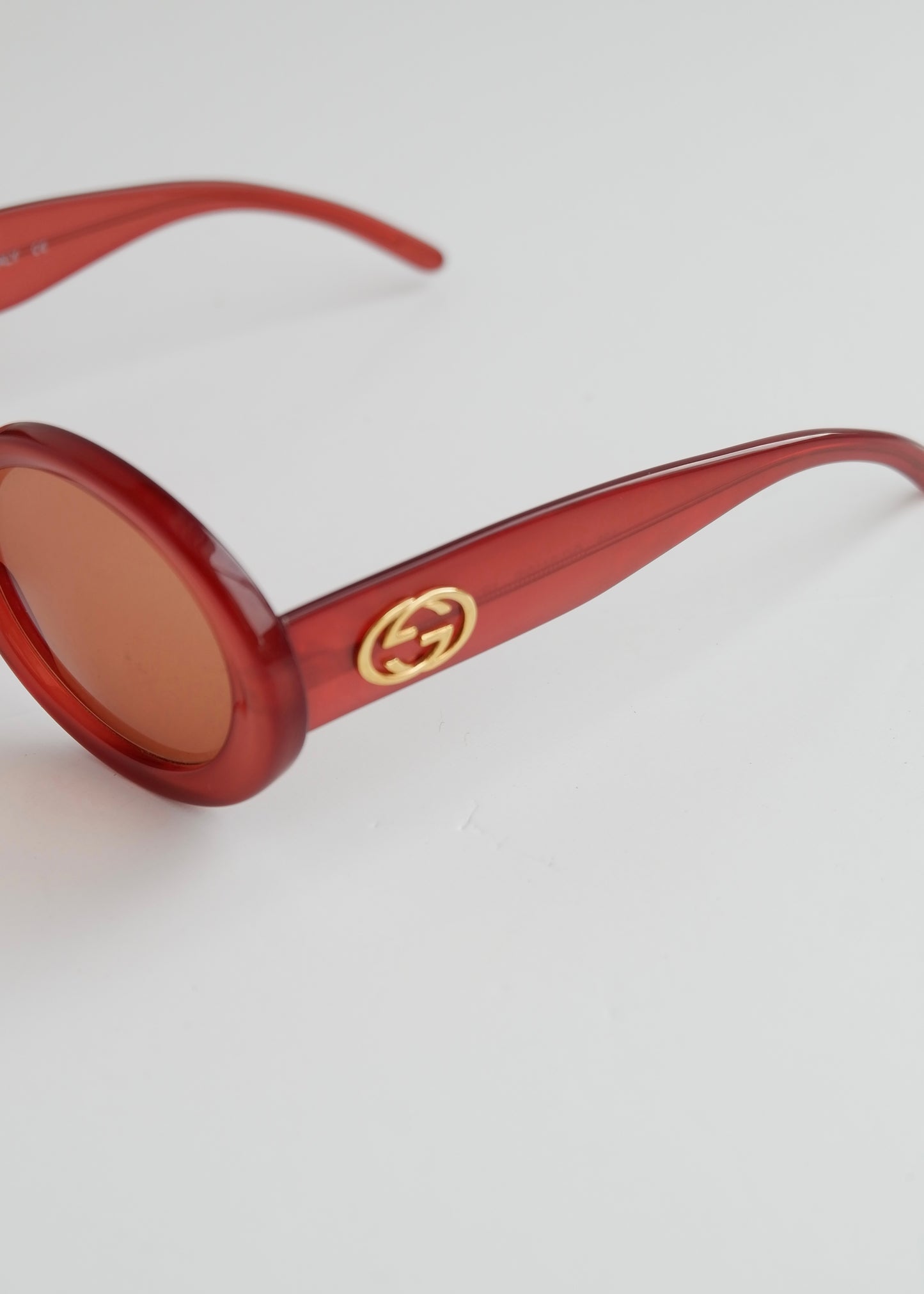 Authentic Preowned Gucci Red Round Frame Sunglasses