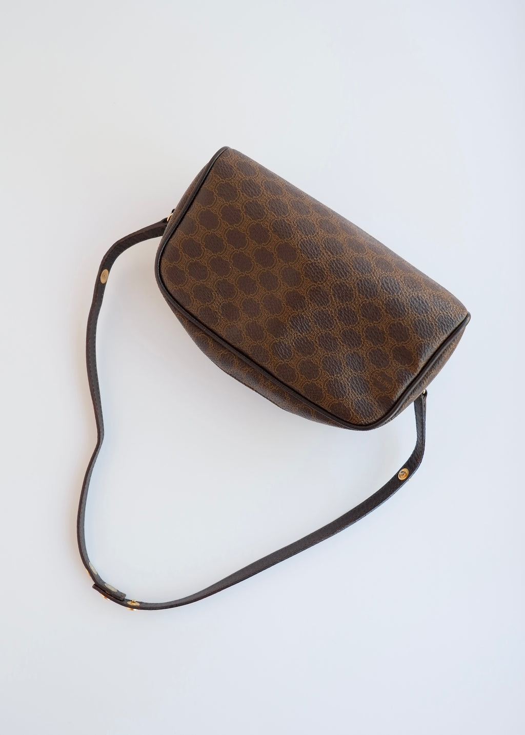 Authentic Preowned Vintage Celine Brown Coated Canvas Macadam Micro Shoulder Bag