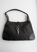 Authentic Preowned Gucci Black GG Canvas Jackie Shoulder Bag